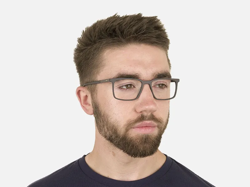 Designer Matte Grey Glasses Rectangular - 2