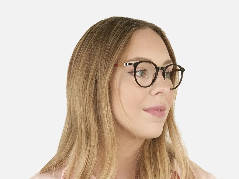 Designer Dark Brown Acetate Eyeglasses in Round - 2