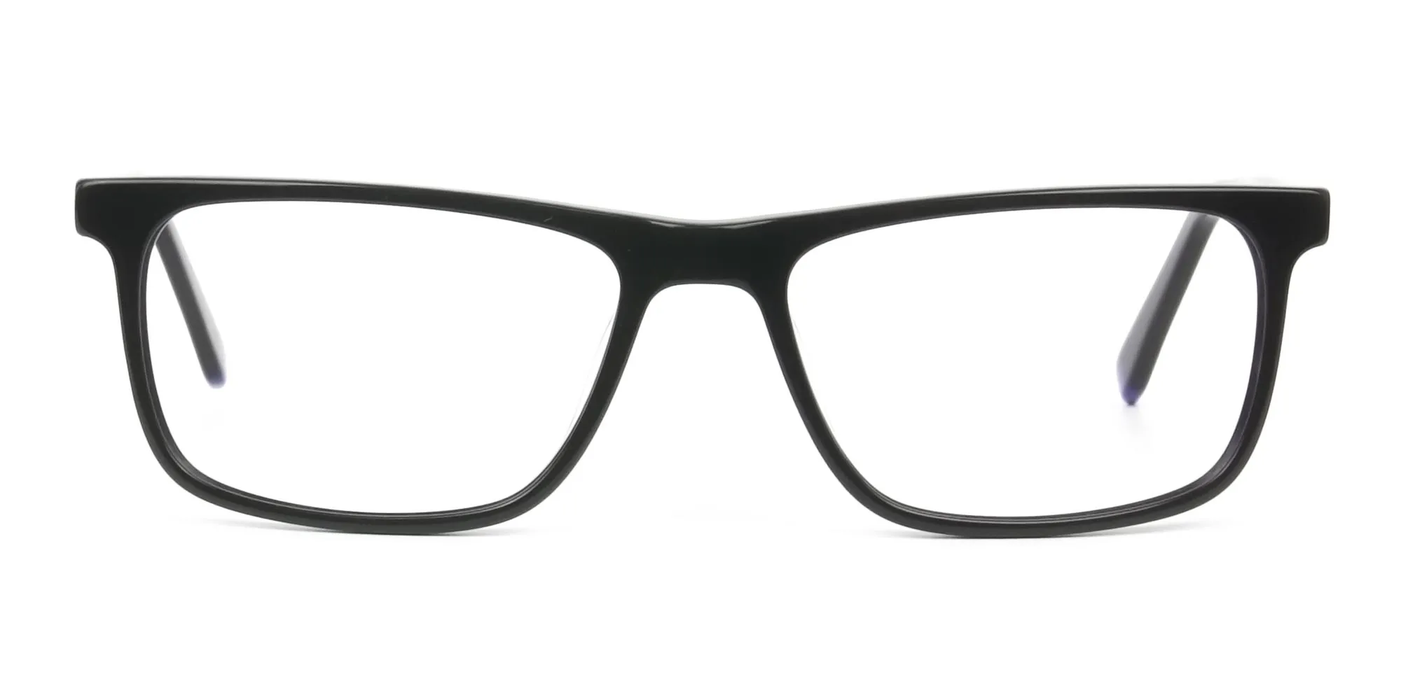 Black & Blue Temple Tips Glasses in Rectangular - 2