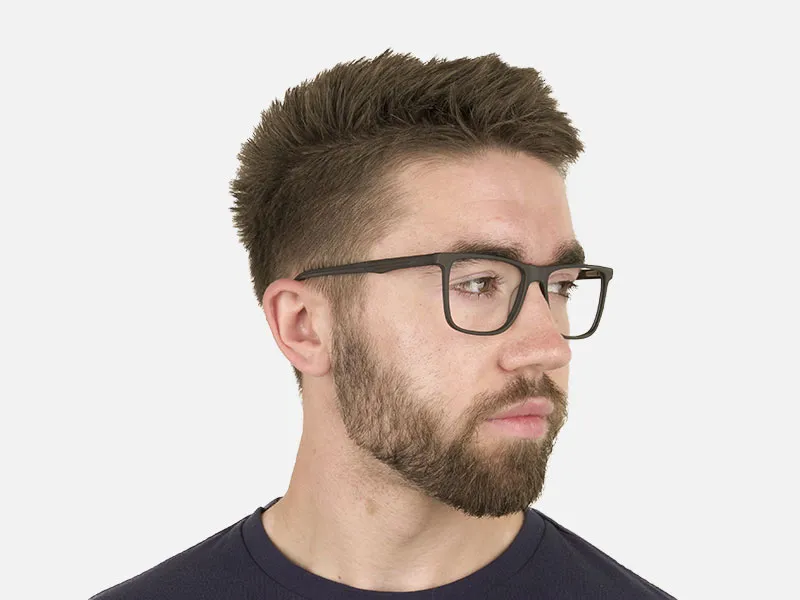Designer Matte Black Spectacles Rectangular Men Women - 1