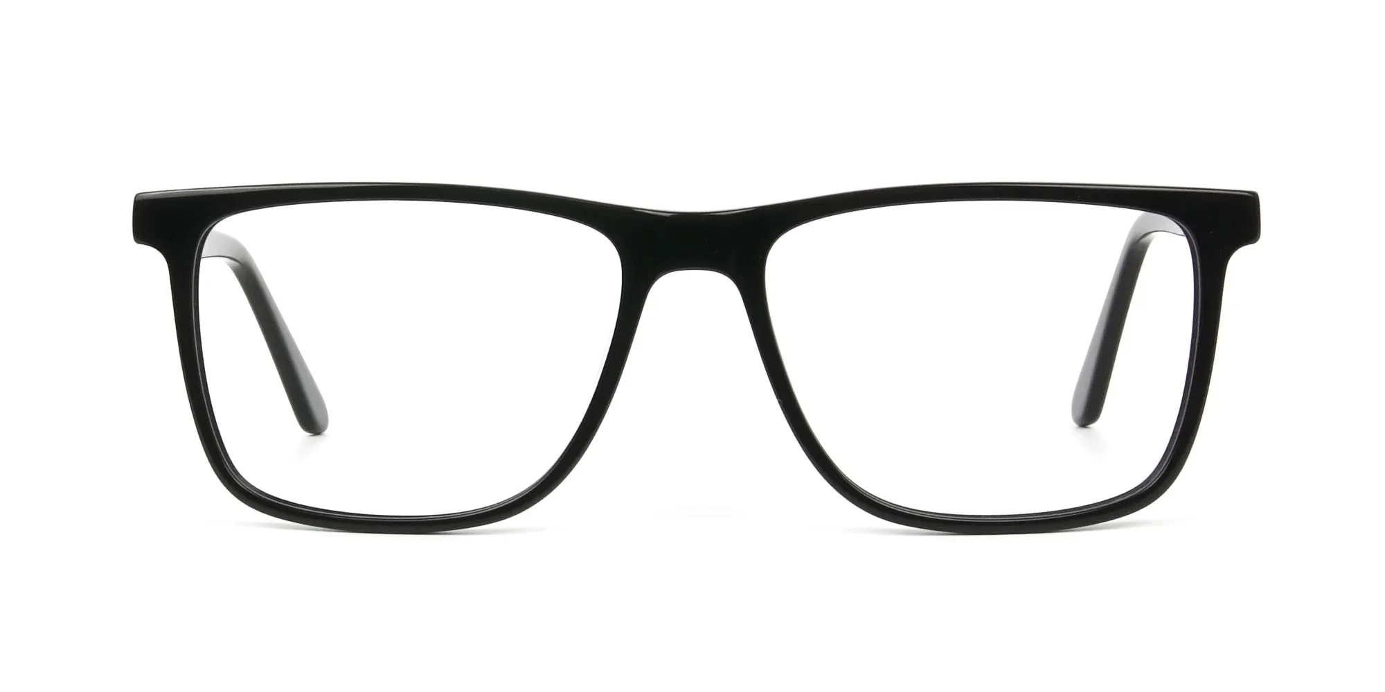 Black & Grey Rectangular Glasses in Acetate - 2
