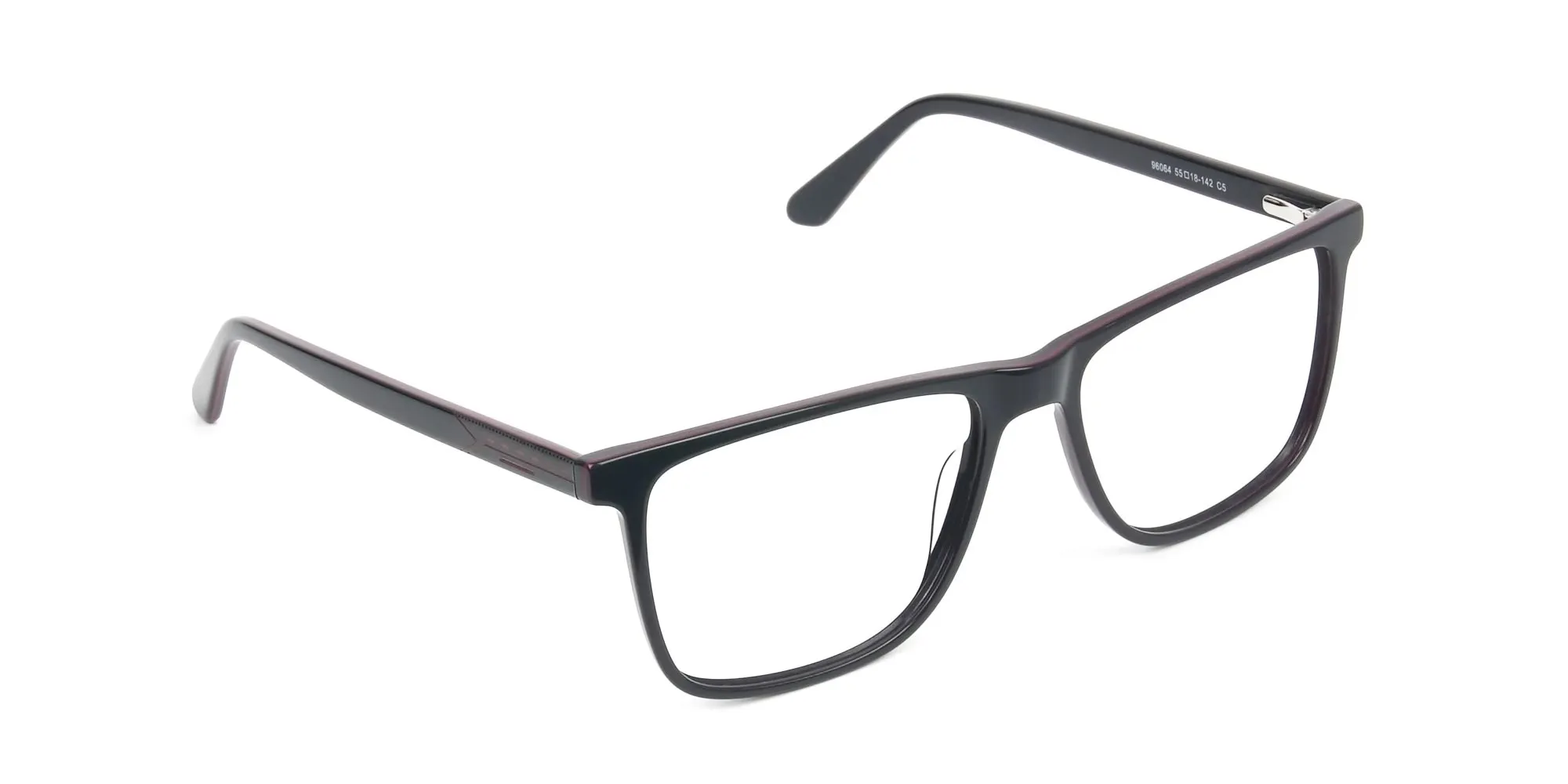 Geek Blue Rectangular Glasses in Acetate - 2