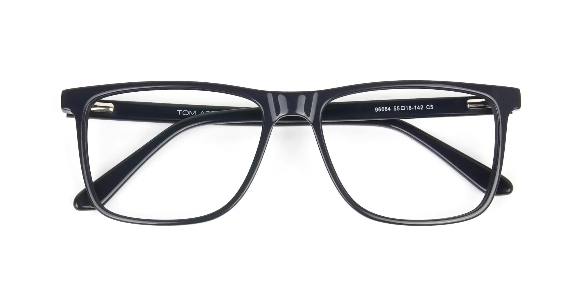 Geek Blue Rectangular Glasses in Acetate - 2