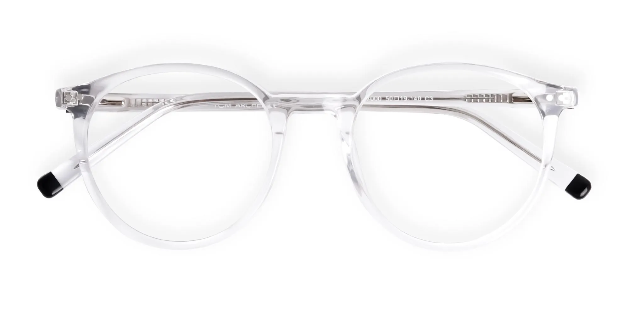 transparent and black round glasses frames-2