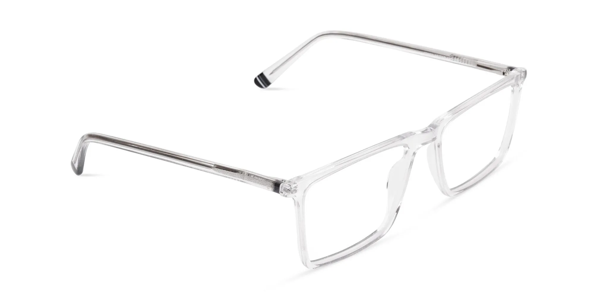 Crystal Clear Full Rim Rectangular Glasses-2