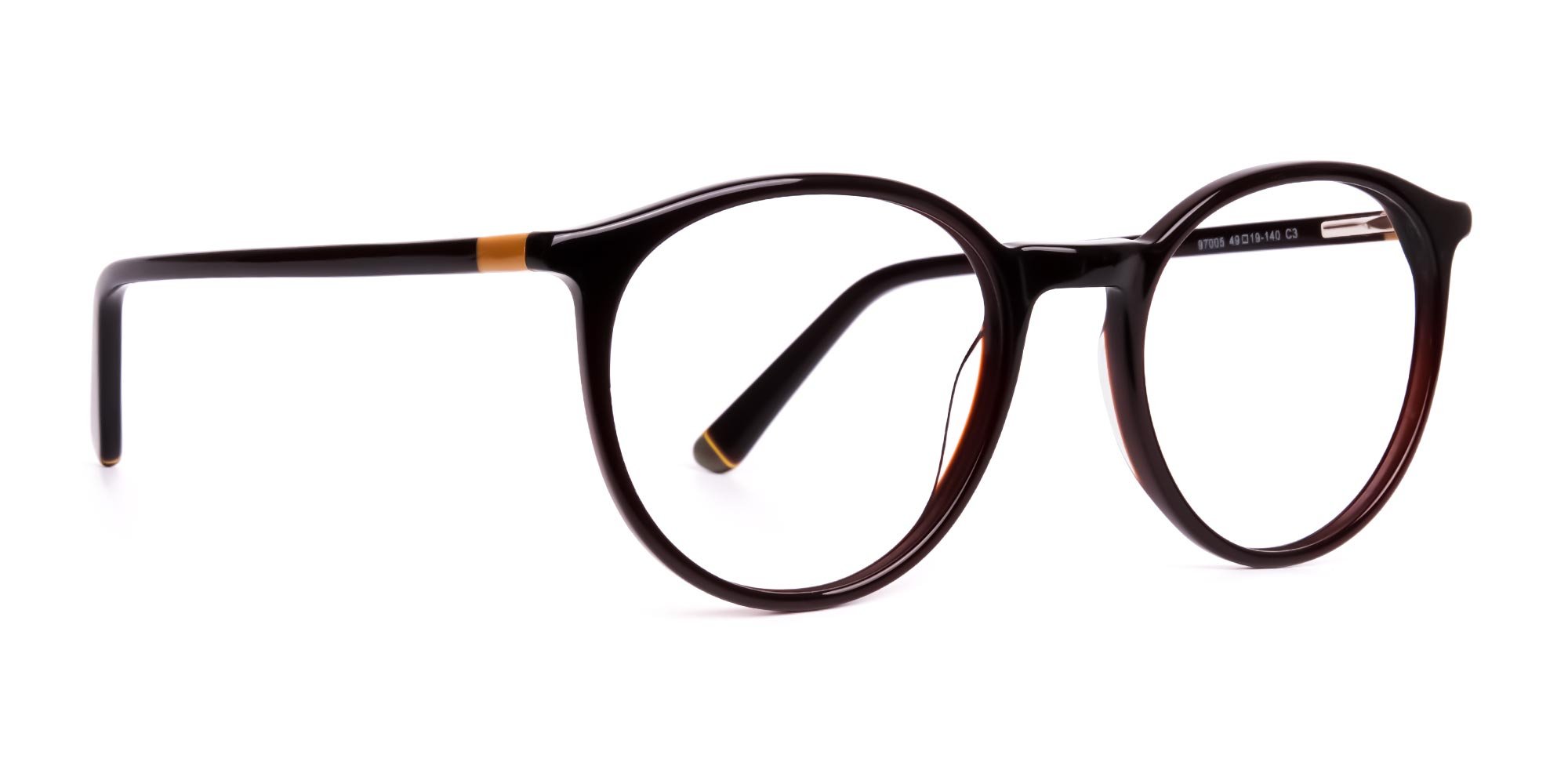 brown round full rim glasses frames-1