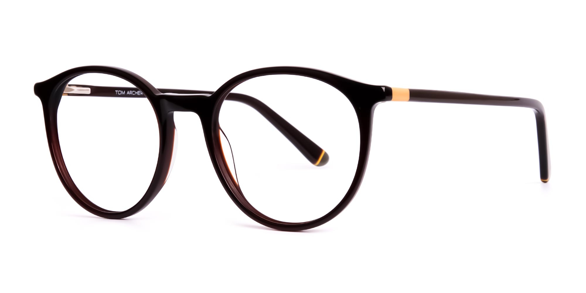 brown round full rim glasses frames-1