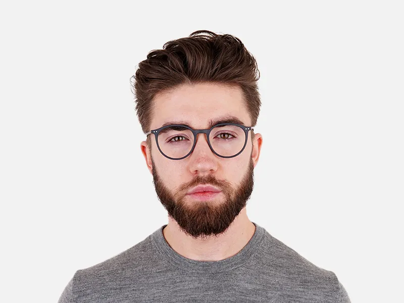 Matte Dark Grey Round Glasses frames-21