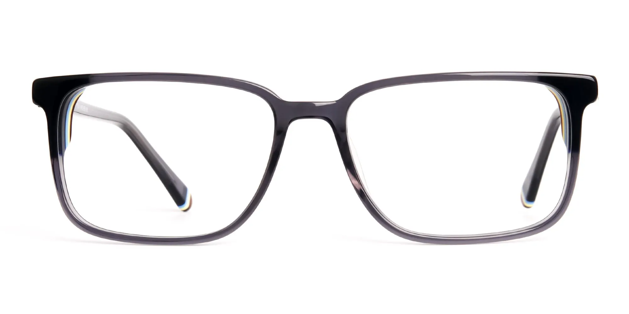 LEIGH 5 - Dark Grey Shiny Rectangular Glasses | Specscart.®