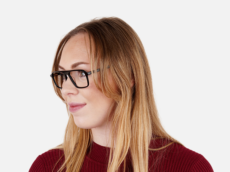 Dark Black Rectangular Full Rim Glasses frames-1