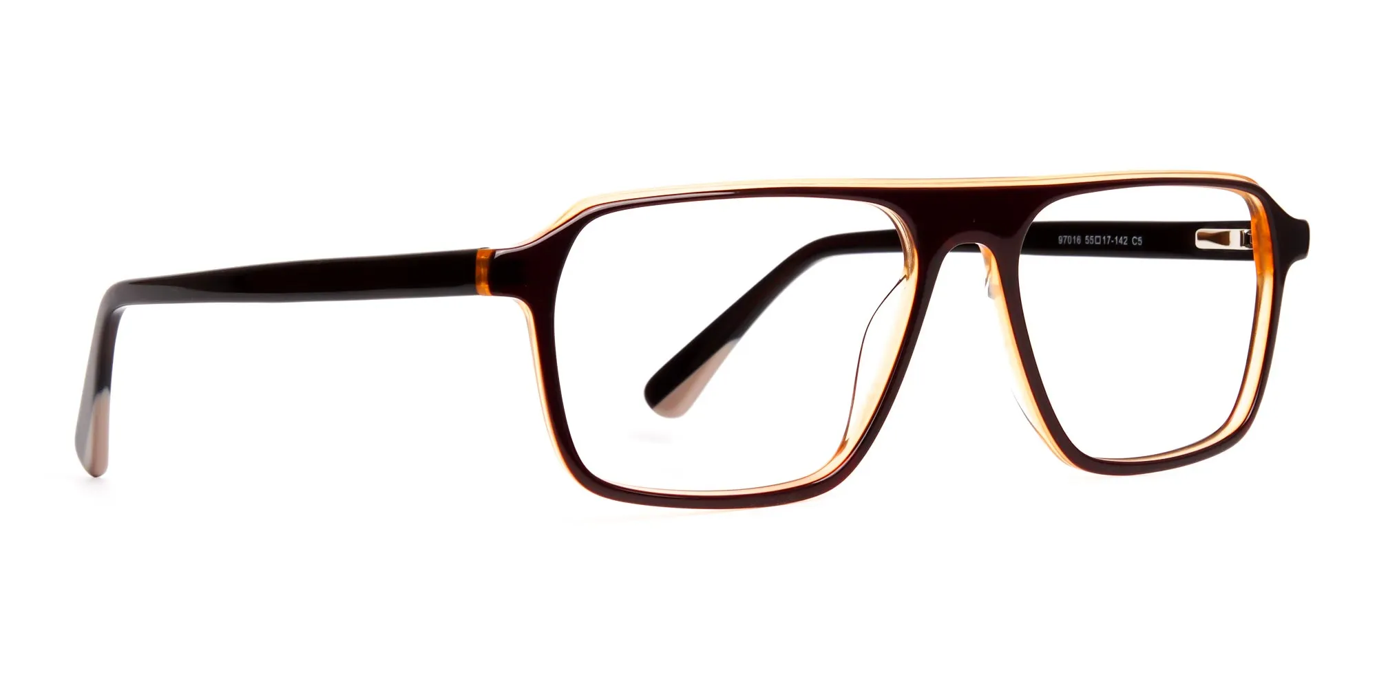 Brown and Black Rectangular Full Rim Glasses frames-2