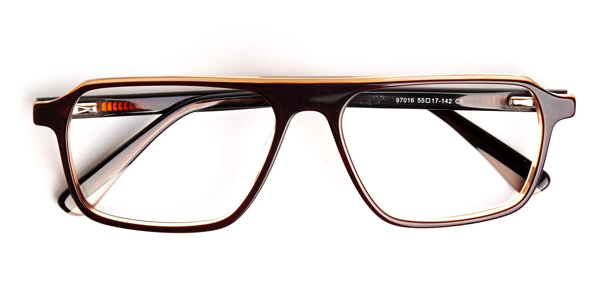 Brown and Black Rectangular Full Rim Glasses frames-2