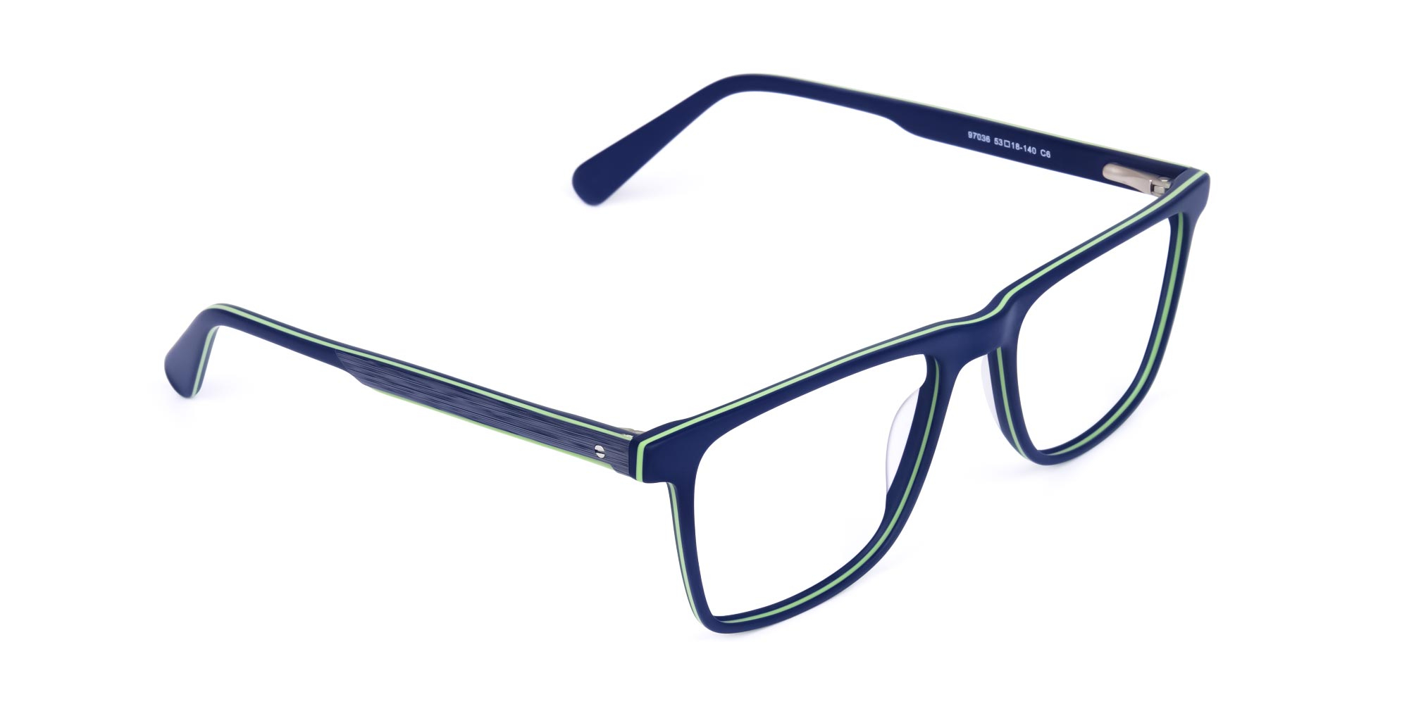 Blue Green Rimmed Rectangular Glasses-1