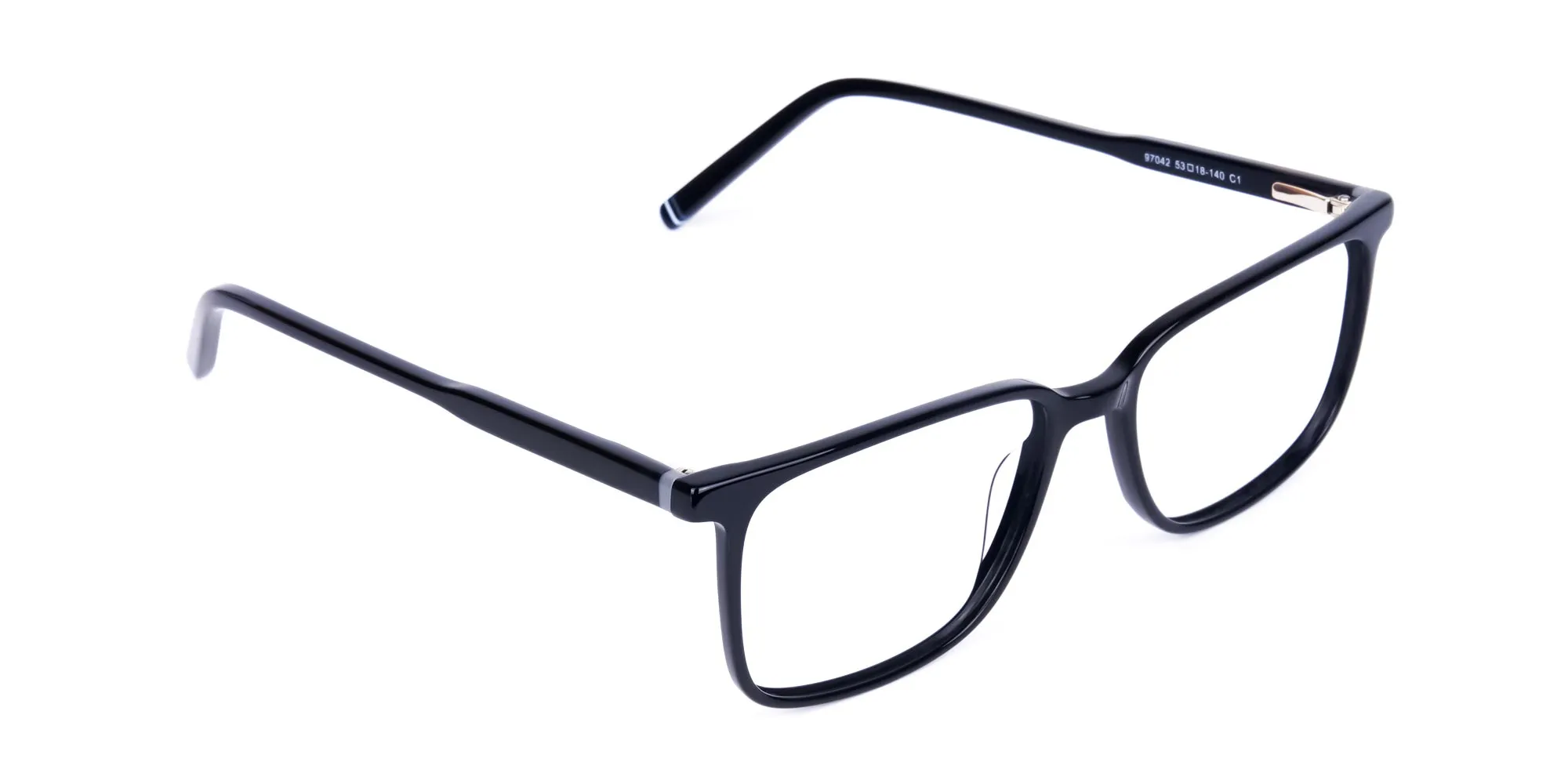 Classic Matte Black Rectangular Glasses-2