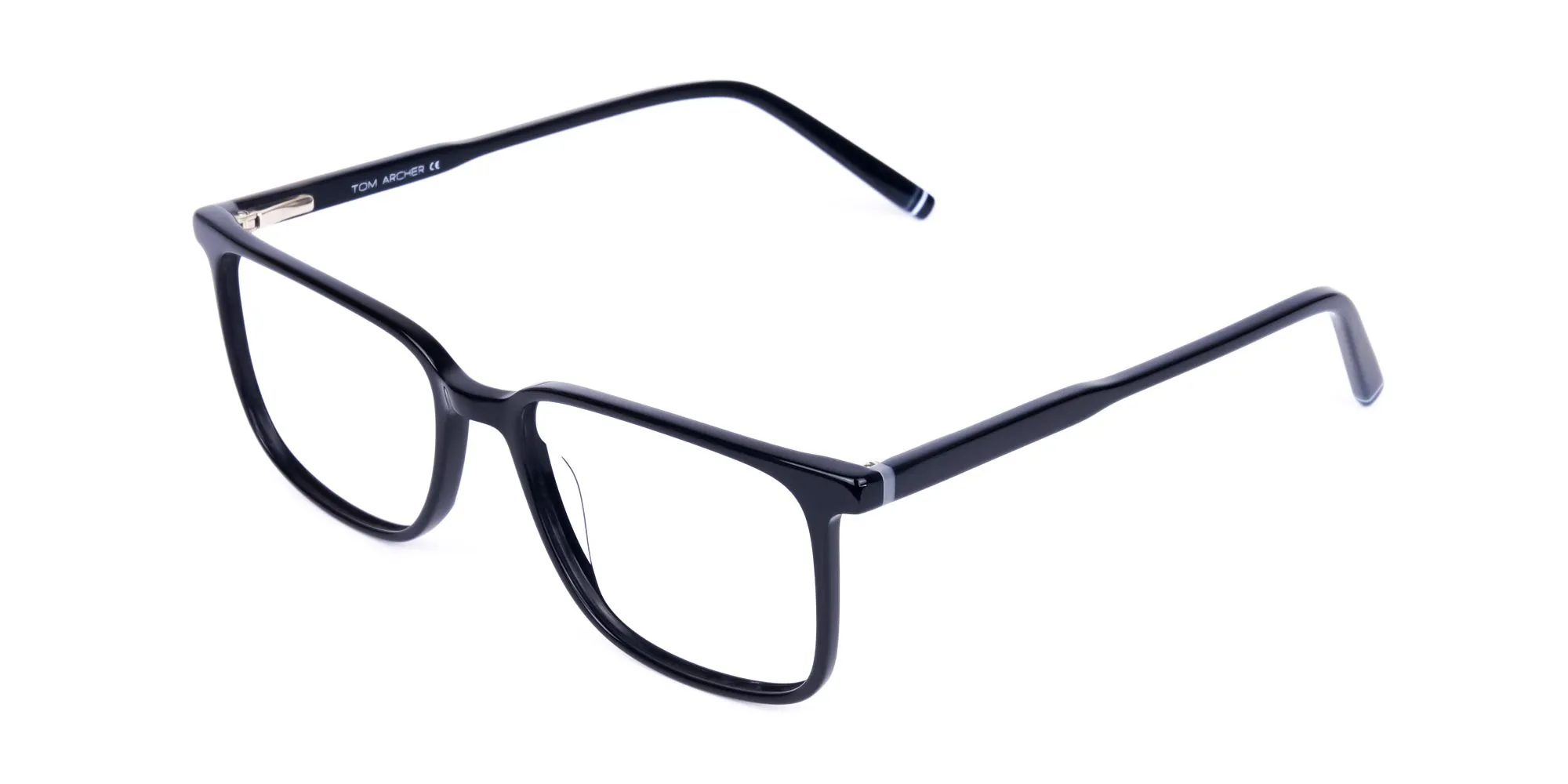 Classic Matte Black Rectangular Glasses-2