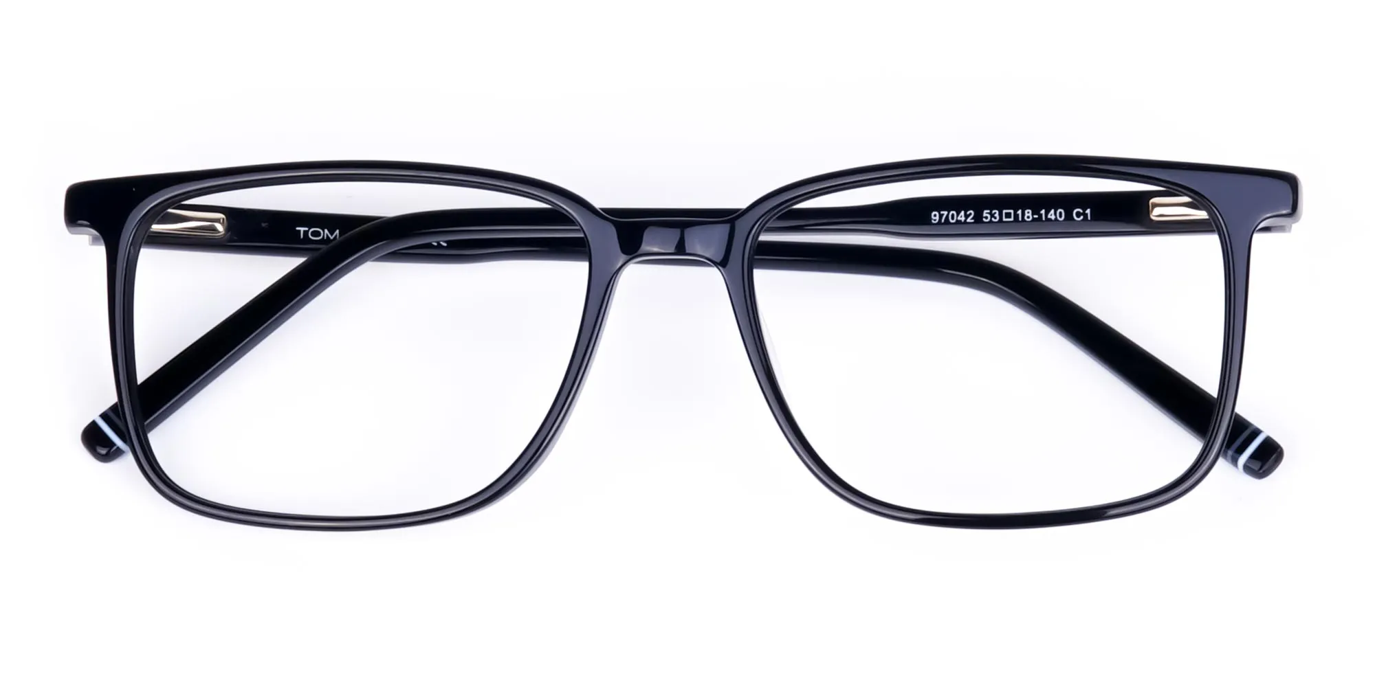 Classic Matte Black Rectangular Glasses-2