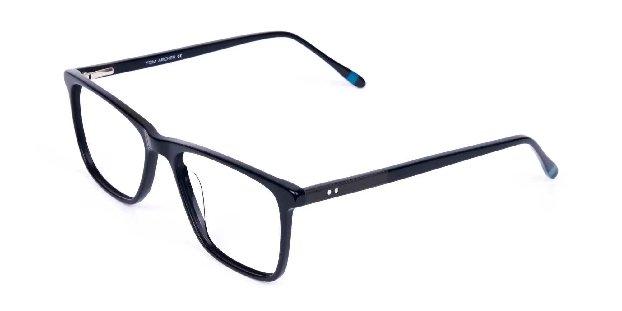 Teal and Black Rectangle Eyeglasses-2