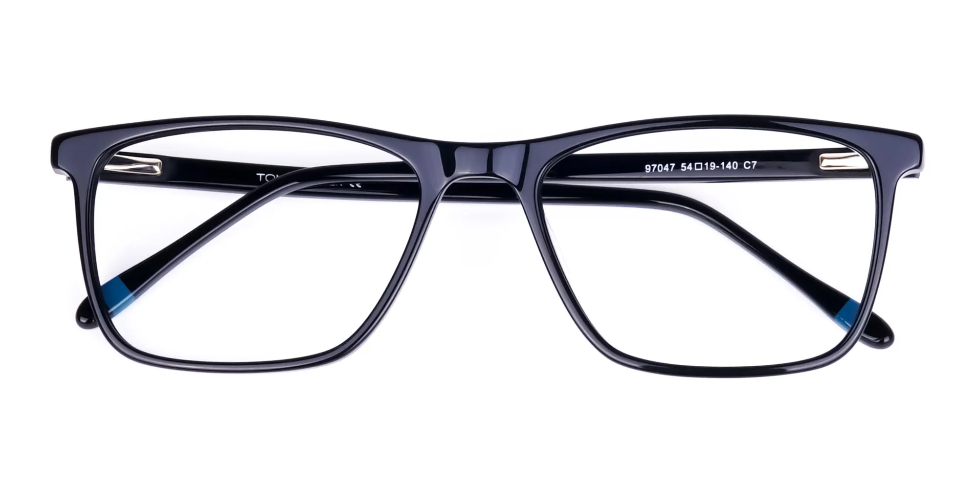 Teal and Black Rectangle Eyeglasses-2