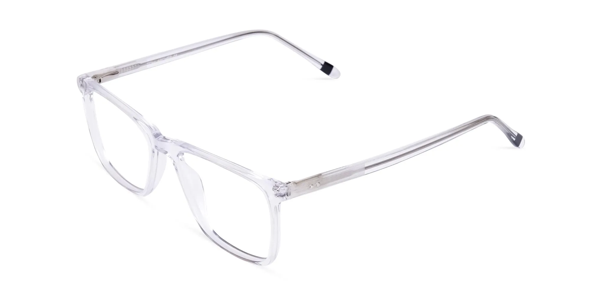 Crystal Clear Rectangular Full Rim Glasses-2