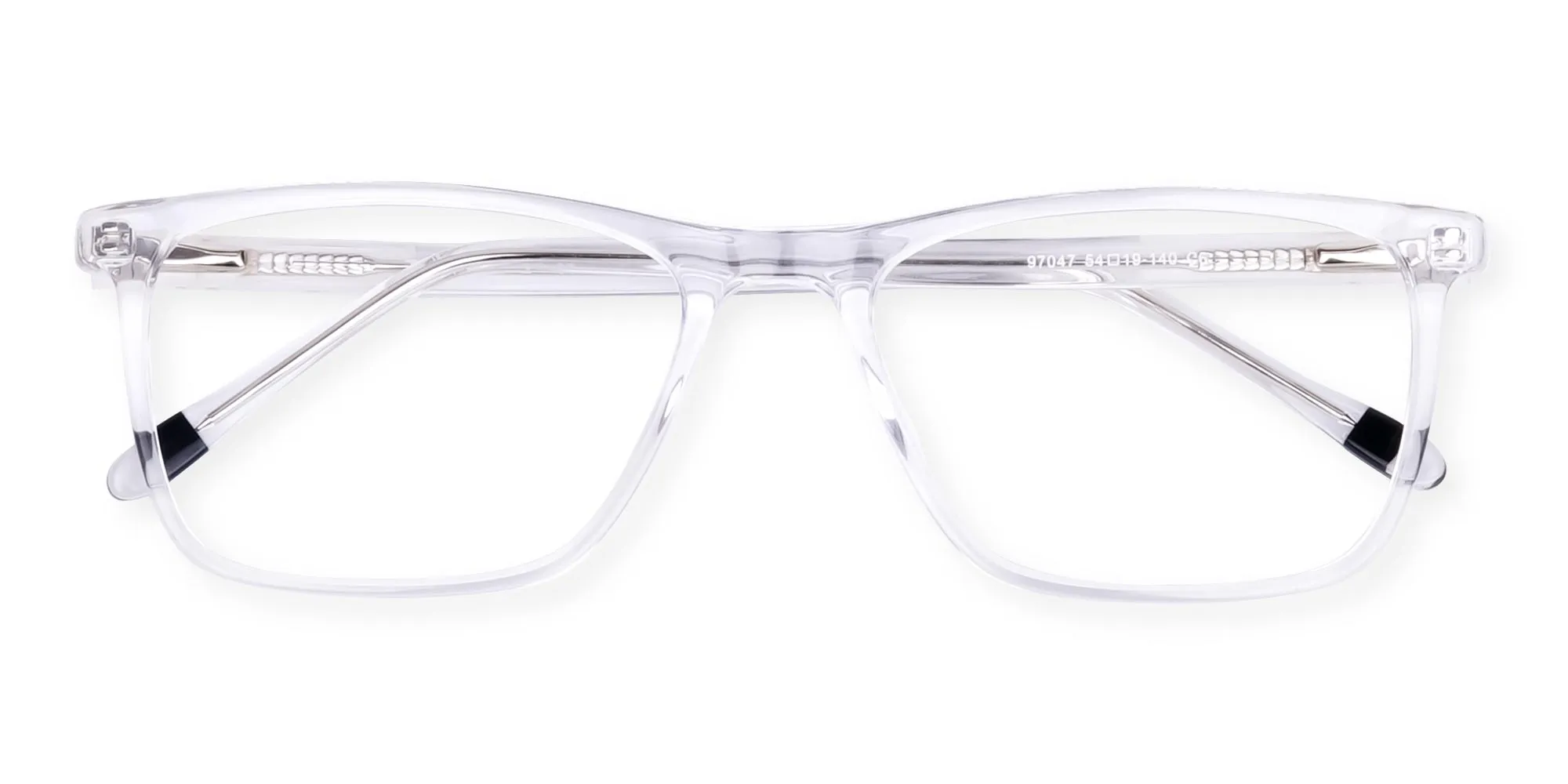 Crystal Clear Rectangular Full Rim Glasses-2