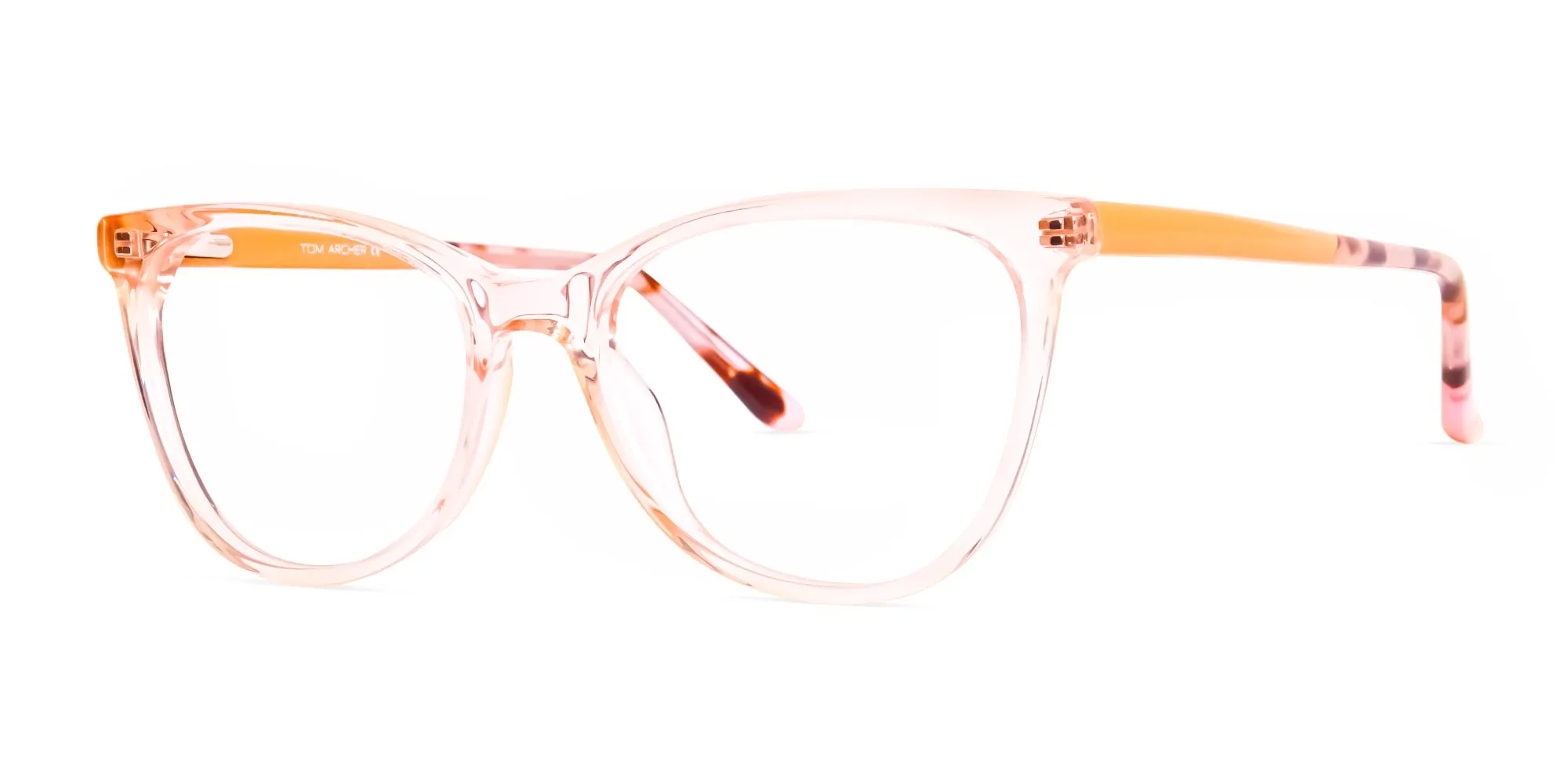 transparent pink brown cat eye glasses frames-1