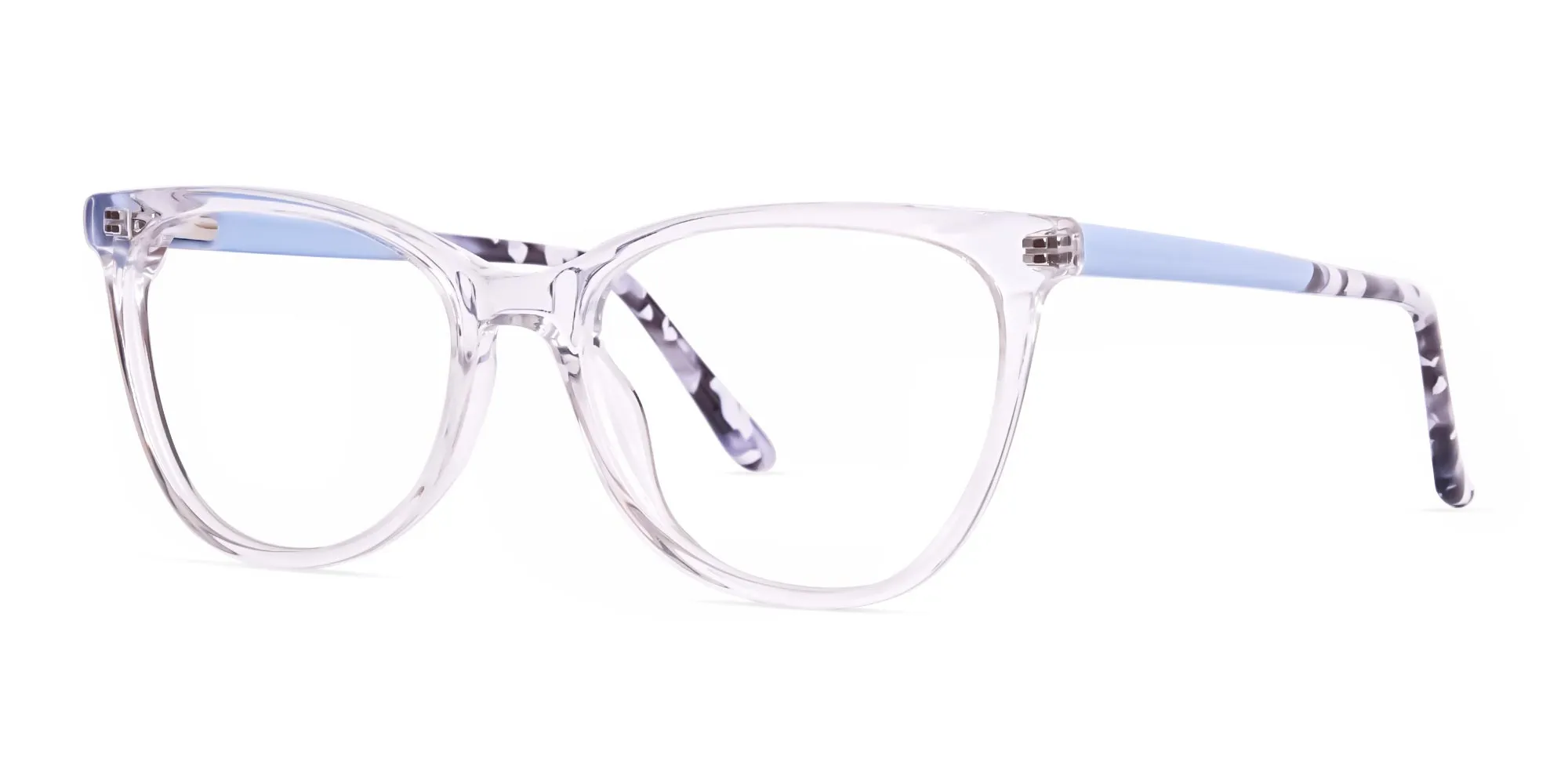 transparent light blue cat eye glasses frames-1