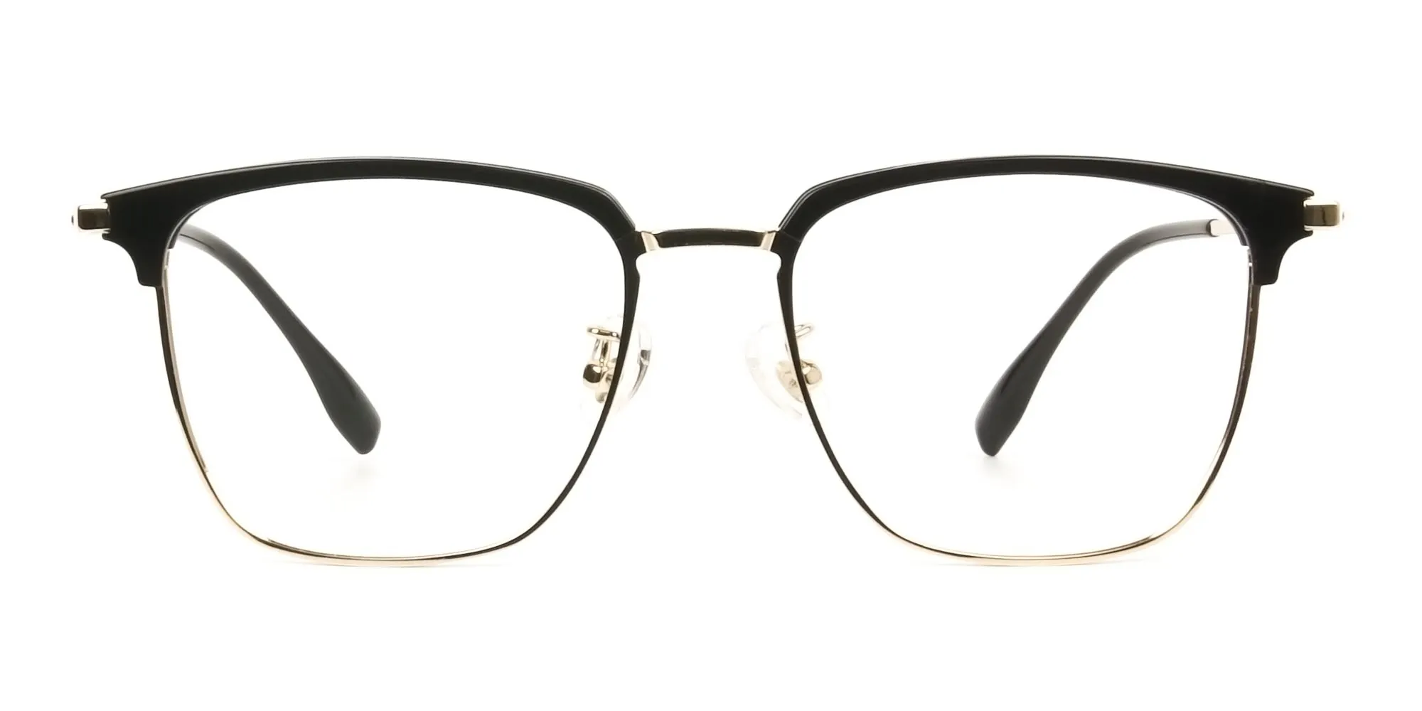 Wayfarer Black & Gold Browline Glasses - 2