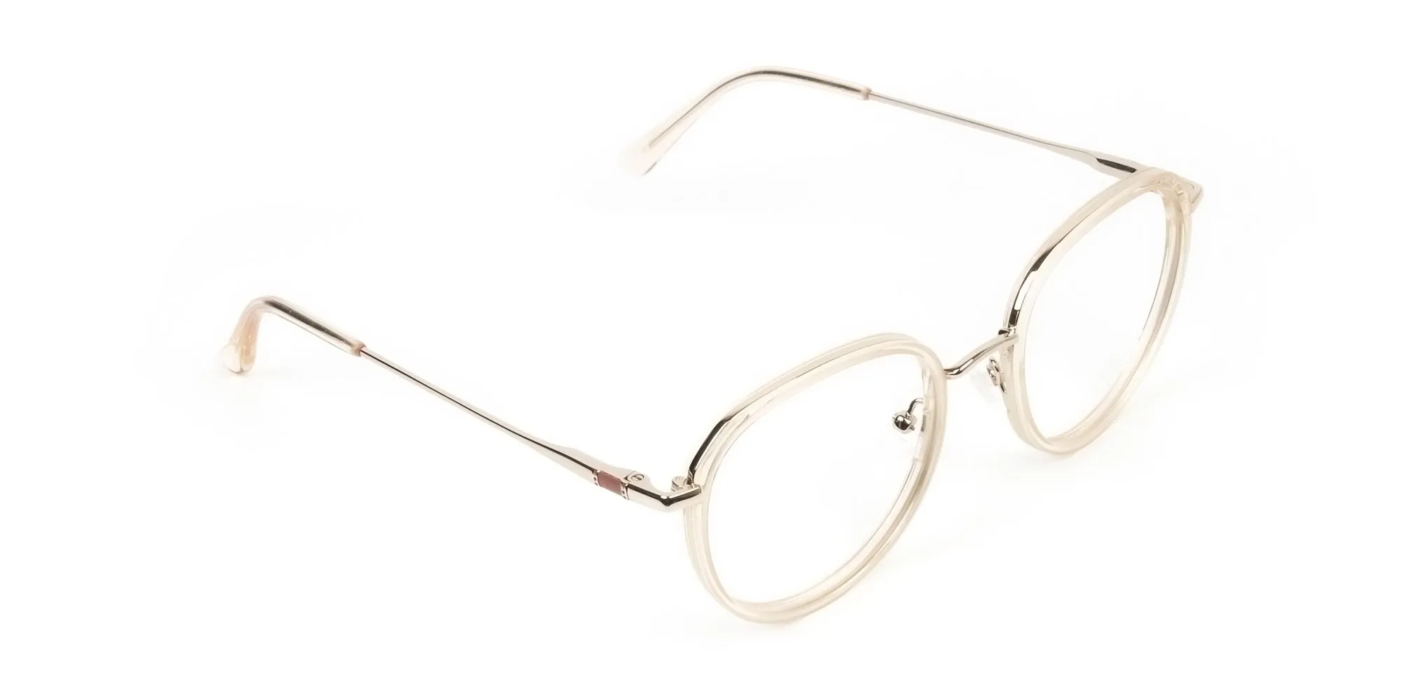 Rose Gold Thick Metal Round  Glasses - 1