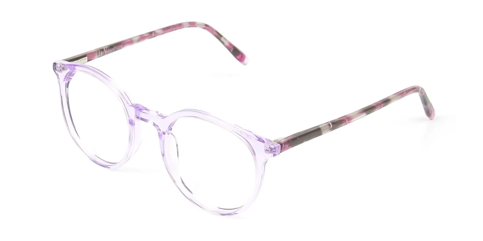 Crystal Pastel Purple & Rose Red Tortoise Glasses - 2