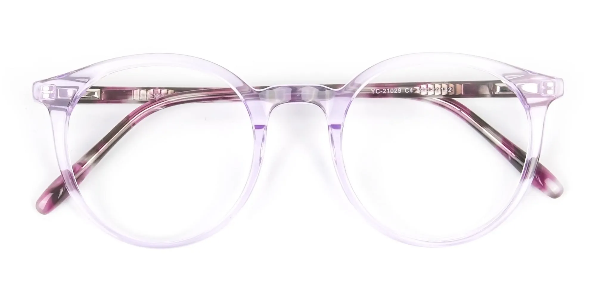 Crystal Pastel Purple & Rose Red Tortoise Glasses - 2