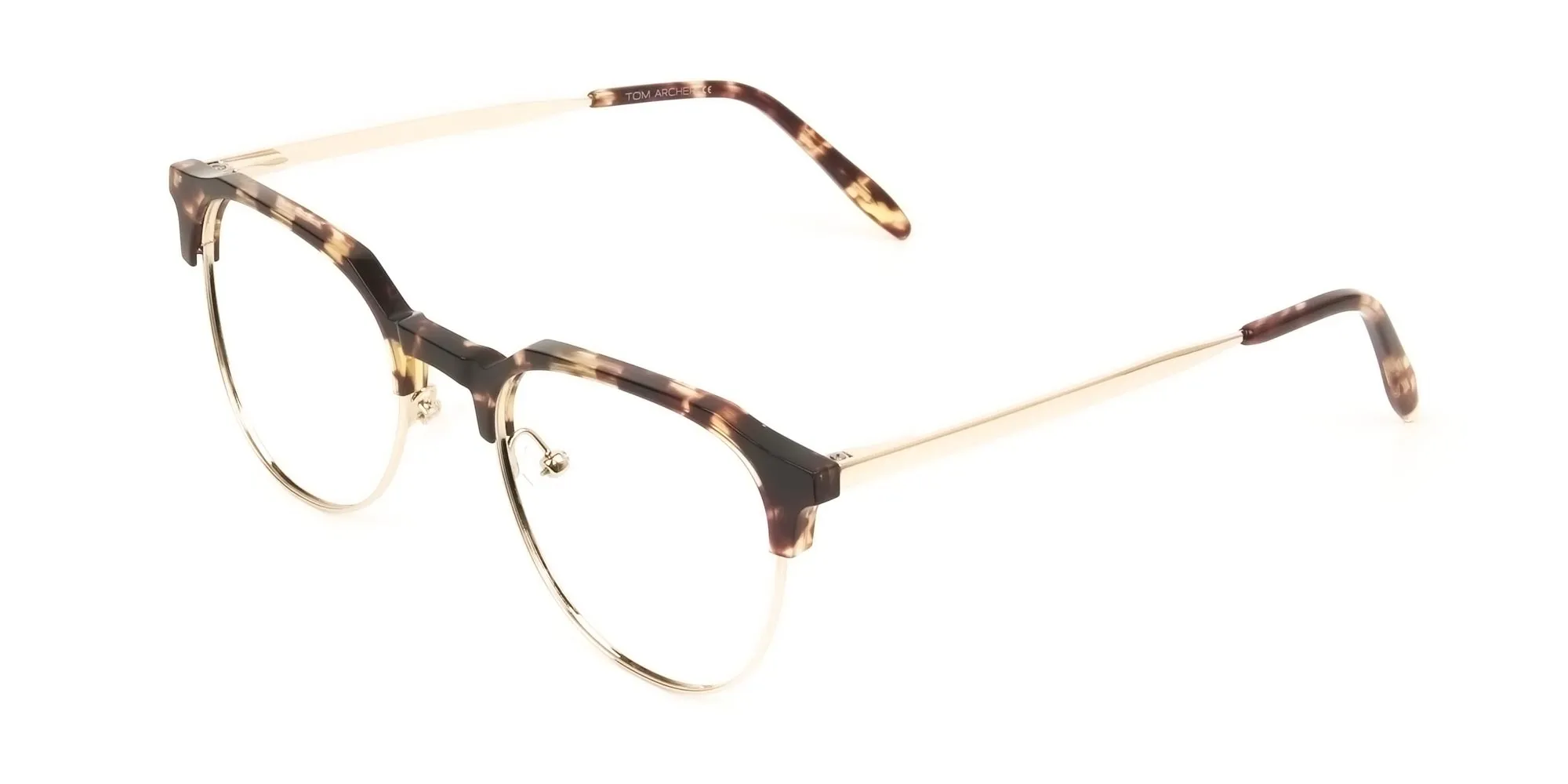 Clubmaster Glasses Tortoise & Gold  - 2