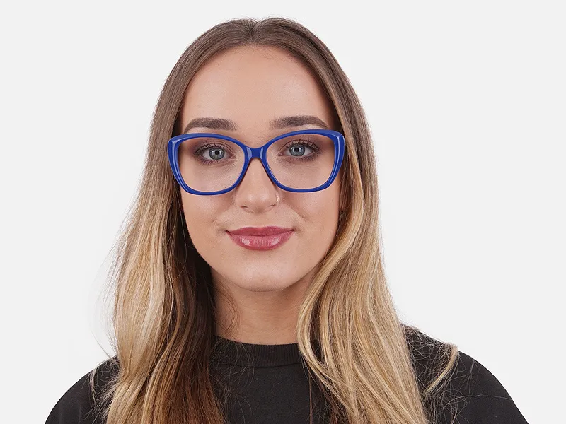 Royal Blue Cat Eye Glasses for Women - 1
