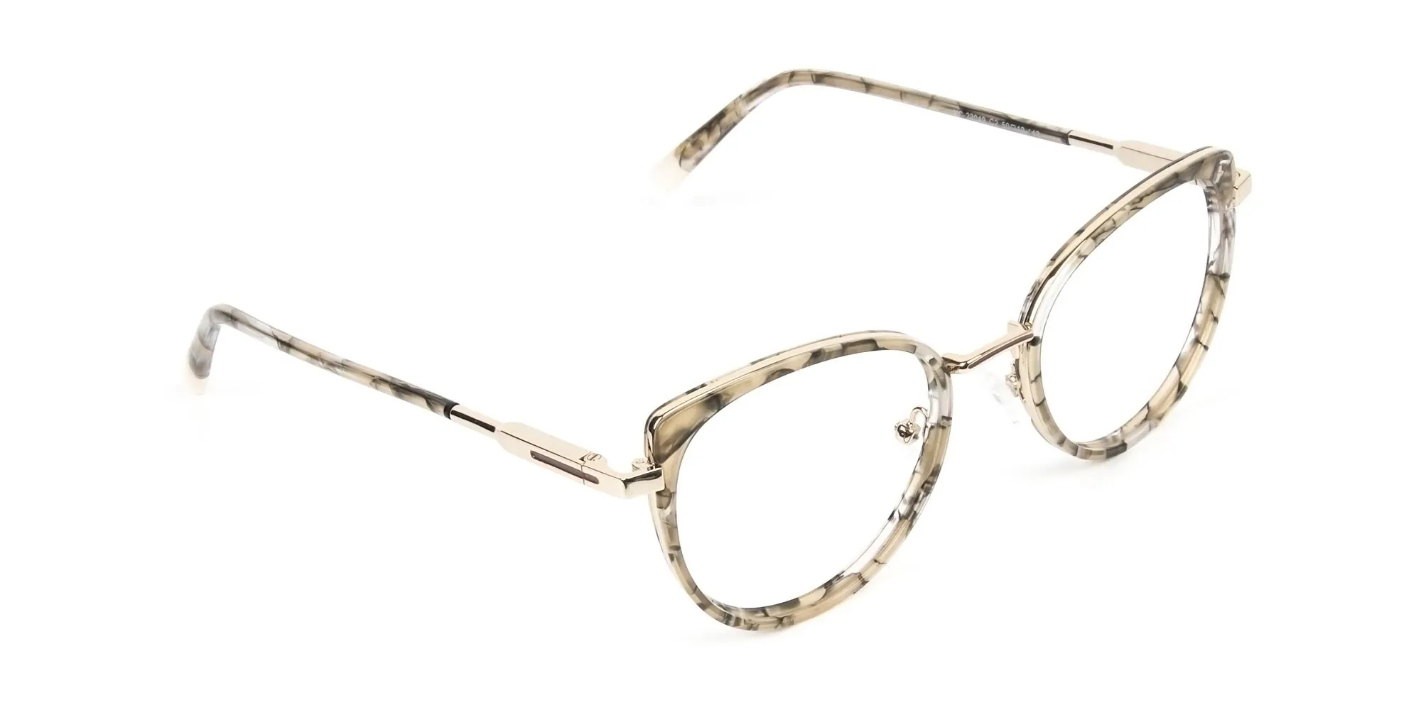 Amber Tortoise Cat-Eye Glasses in Round - 2