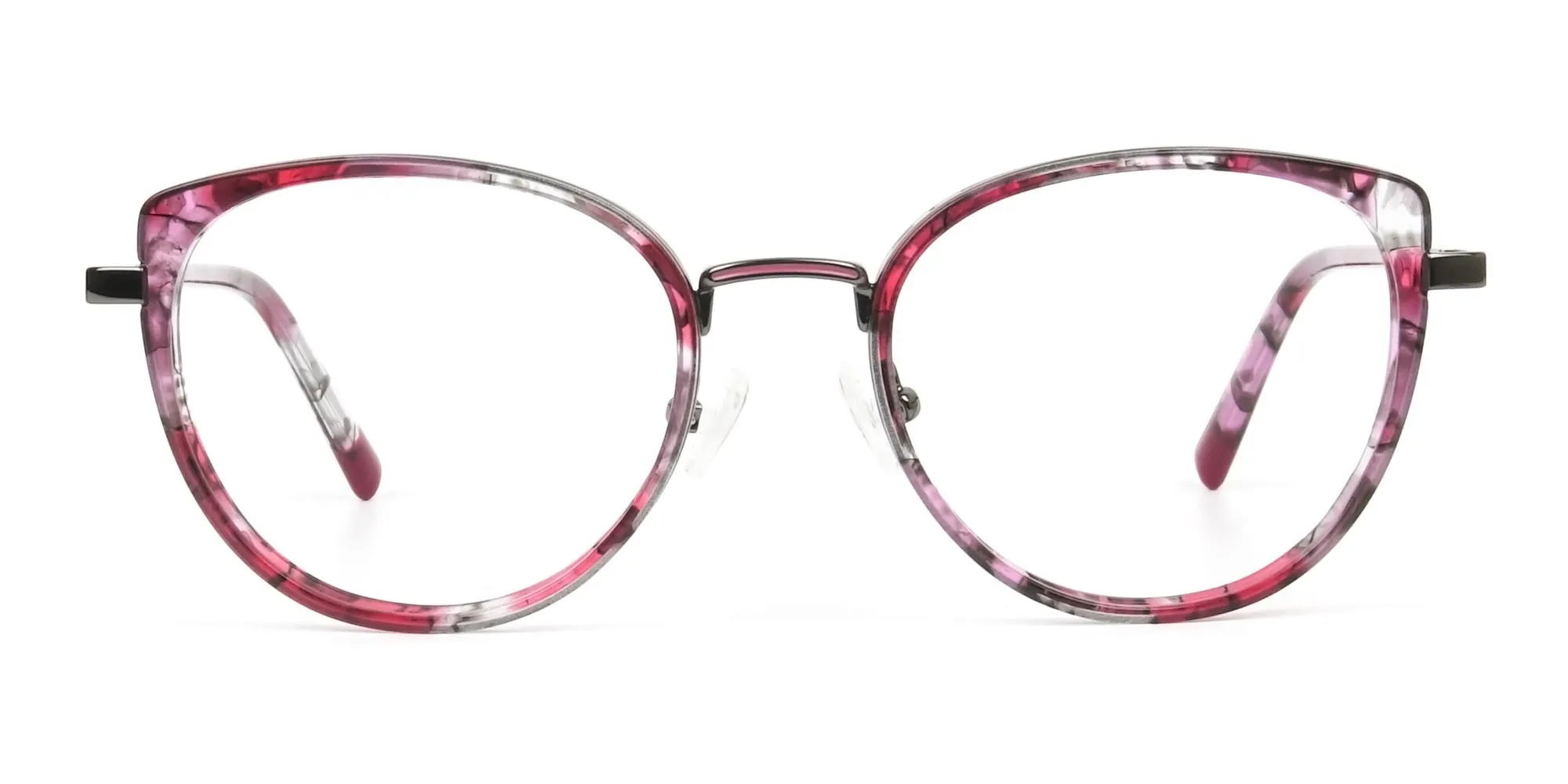 Red Tortoise Cat-Eye Glasses in Round - 2