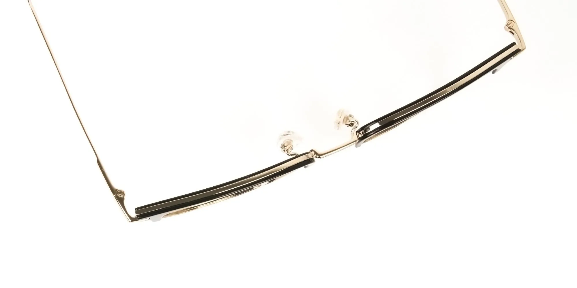 Wayfarer Browline Gold & Black Large Frame Glasses - 2