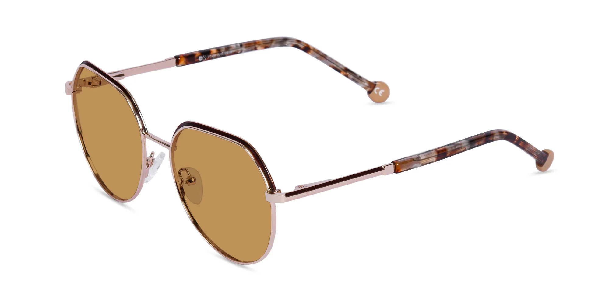 Geometric Brown Tint Sunglasses-1