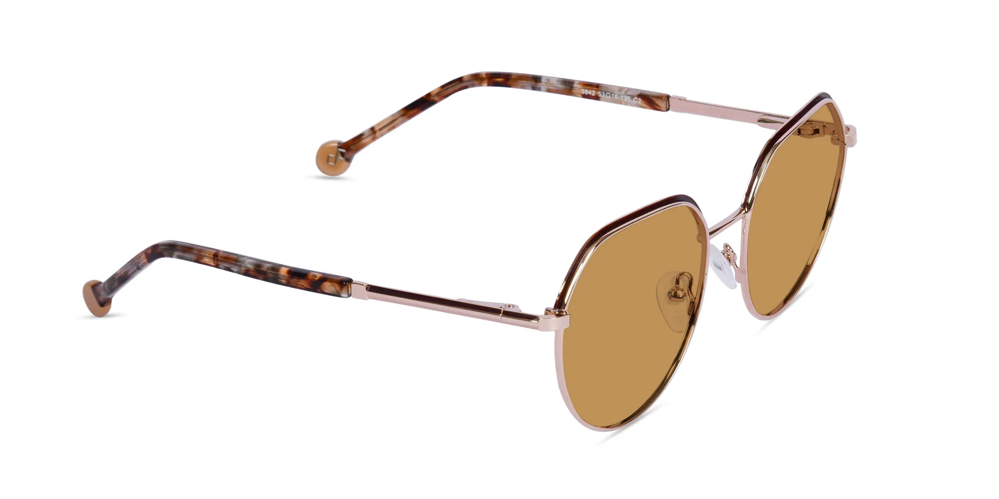 Geometric Brown Tint Sunglasses-1