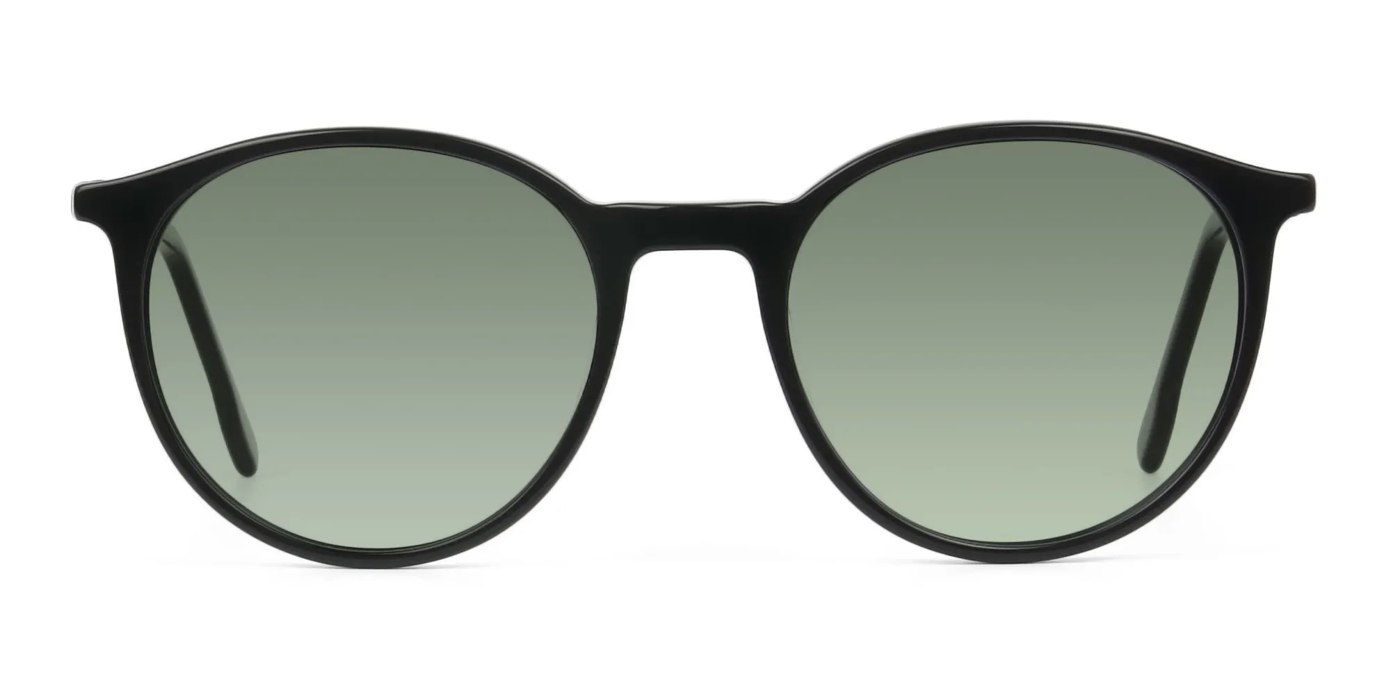 Dark-green-black-round-sunglasses - 2