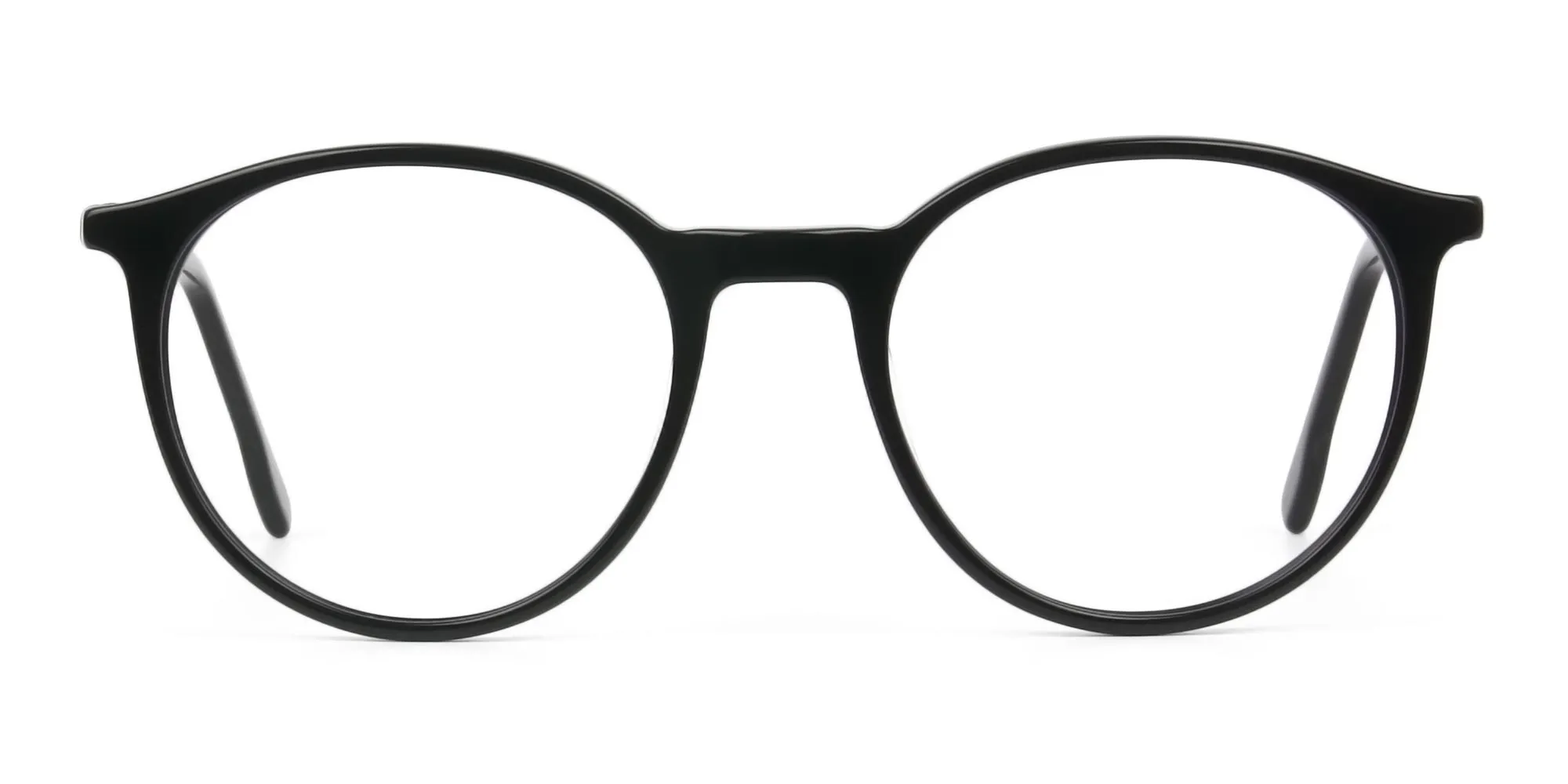 Designer Black Acetate Eyeglasses in Round Men Women - 2