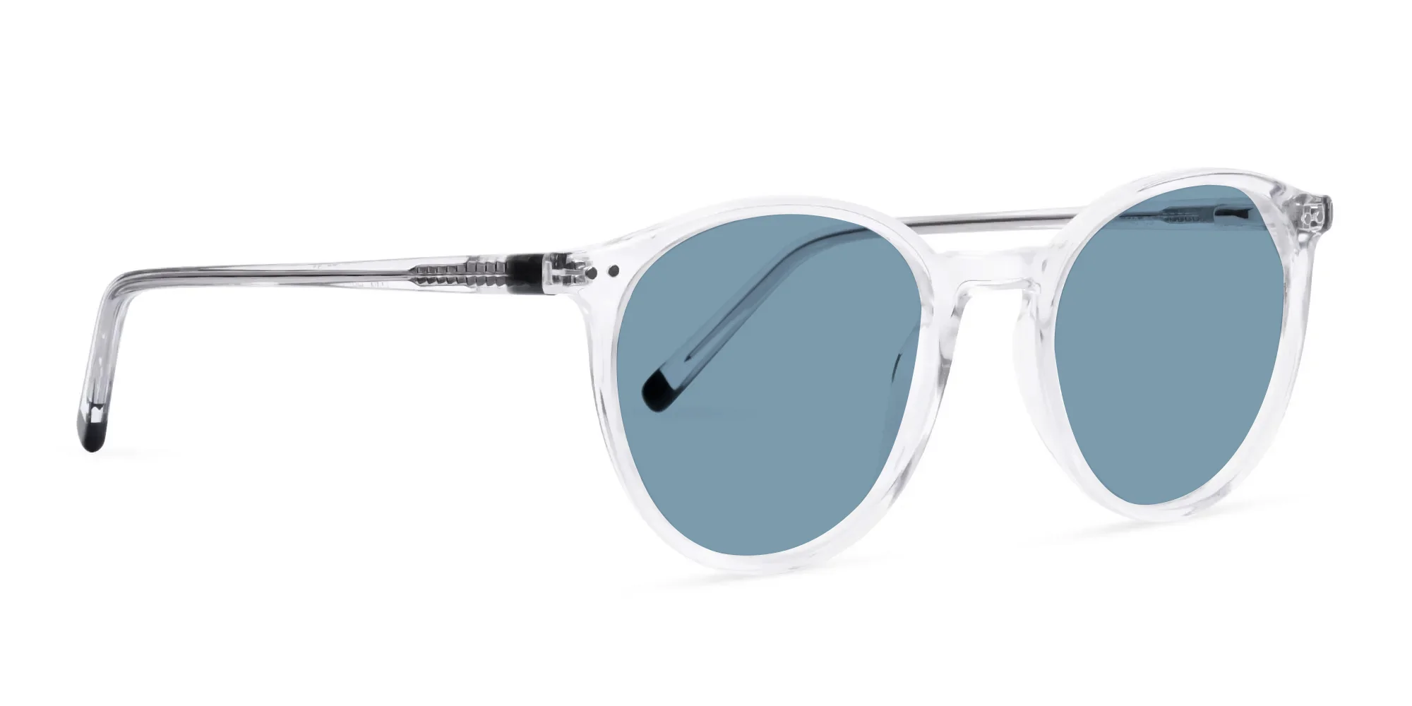 Clear Frame Blue Lens Sunglasses-1