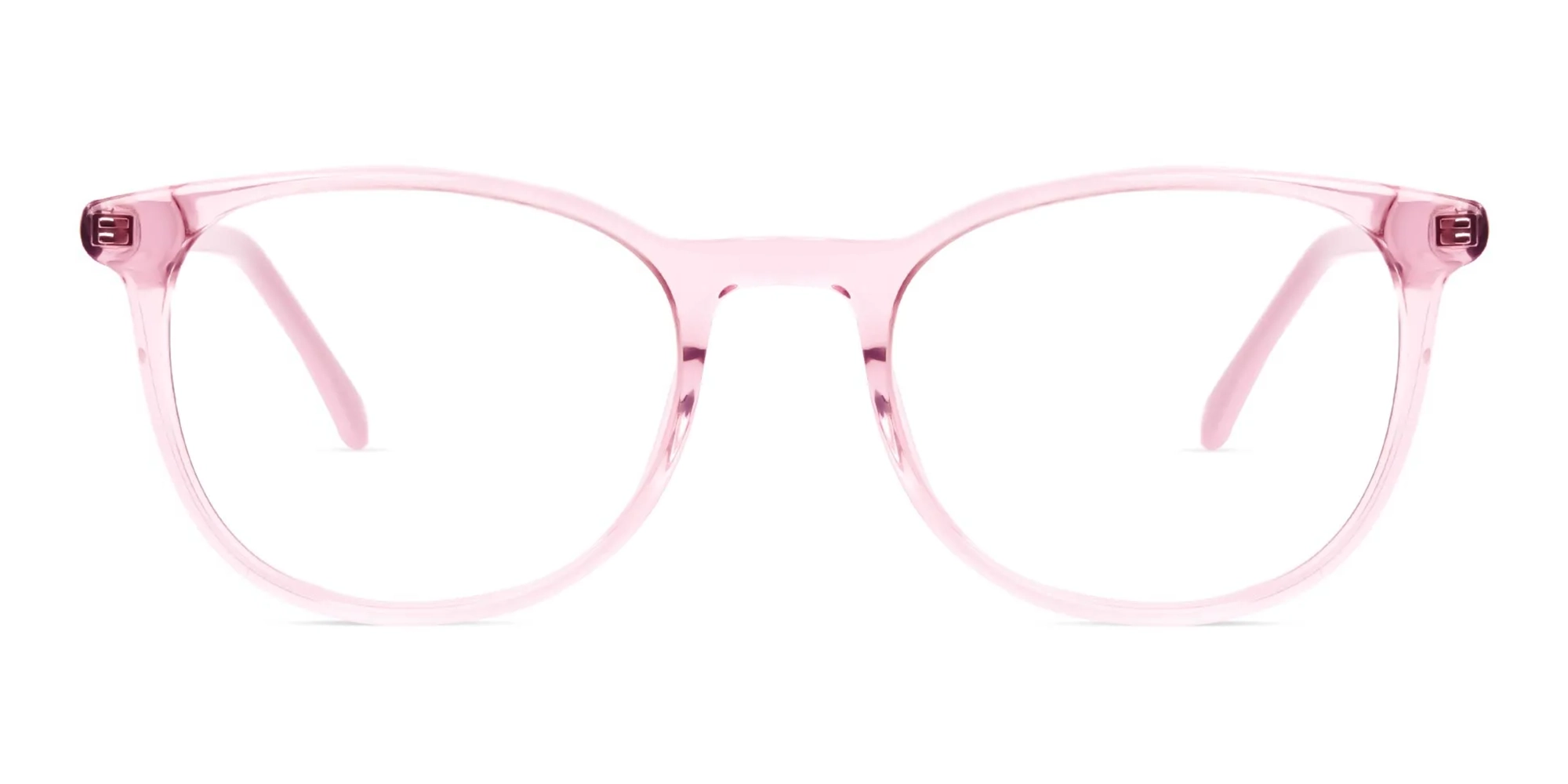 Crystal and transparent blossom Pink Round Glasses Frames-2