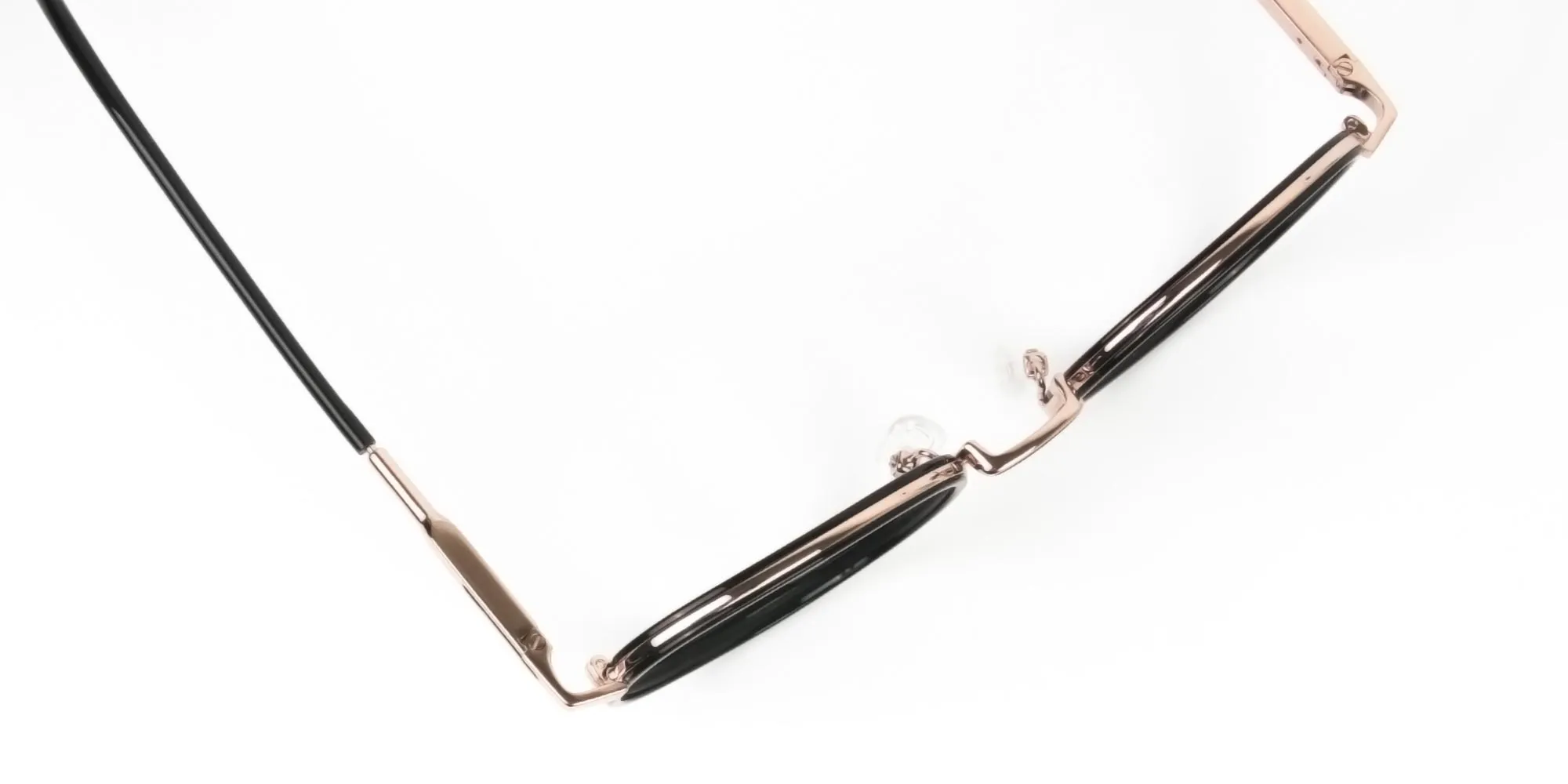 Black and Rose Gold Eyeglasses in Round -2