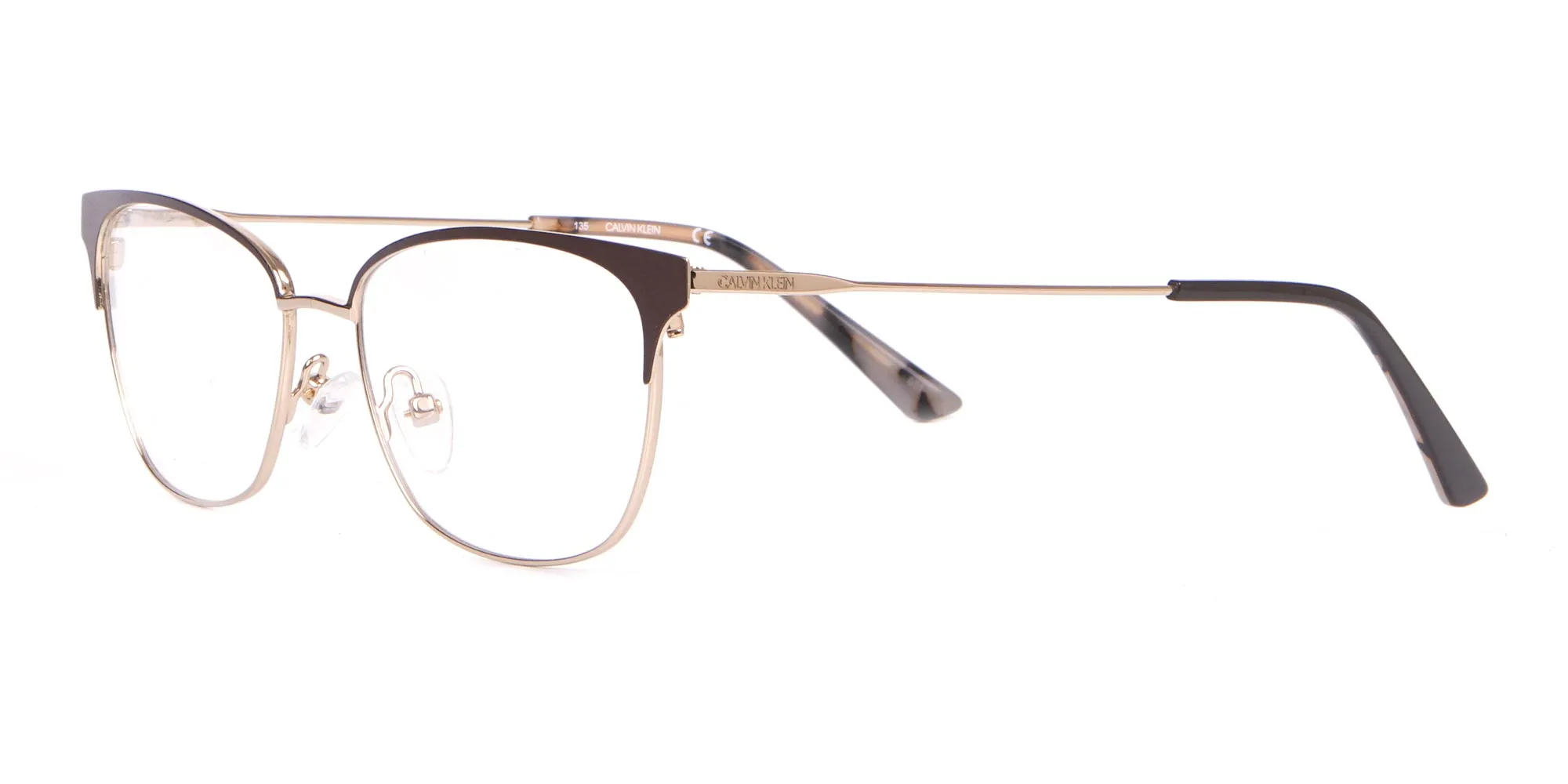 Calvin Klein CK18108 Women Rectangular Metal Glasses Brown-2