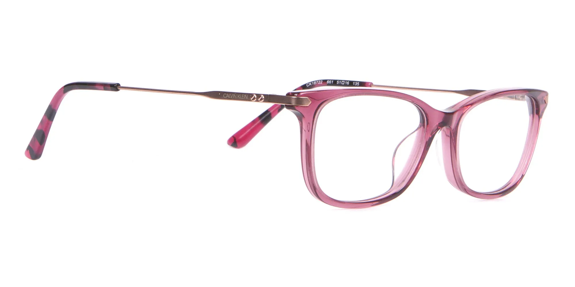 Calvin Klein CK18722 Cat-Eye Rectangular Frame Rosy Pink-2