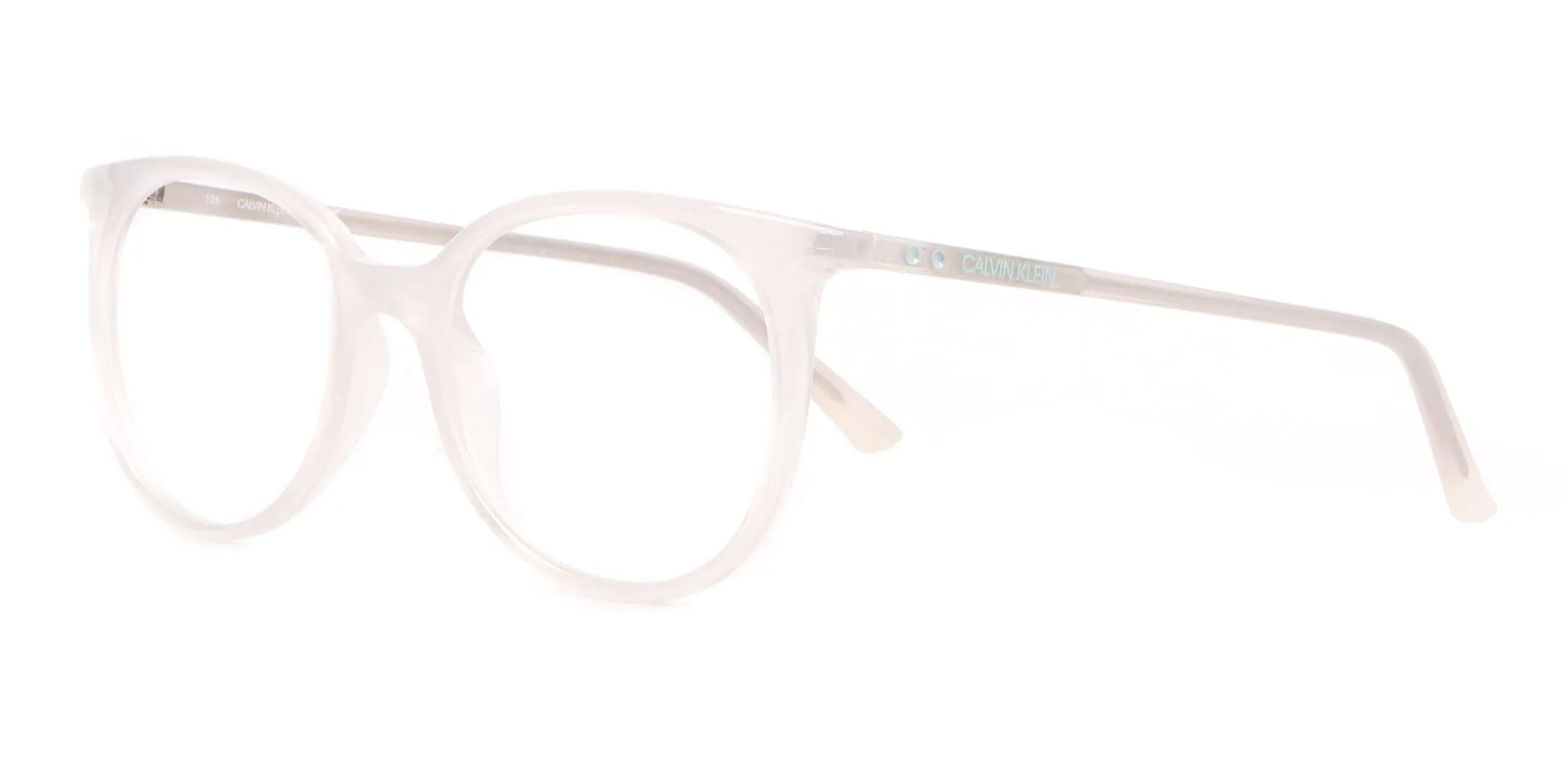 Calvin Klein CK19508 Milky White Classic Round Glasses-2