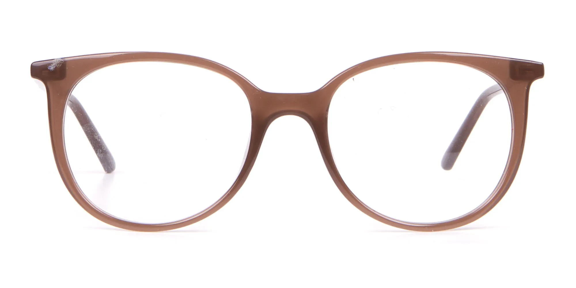 Calvin Klein CK19508 Milky Brown Classic Round Glasses-2