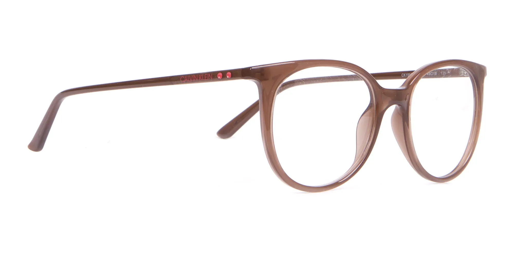 Calvin Klein CK19508 Milky Brown Classic Round Glasses-2