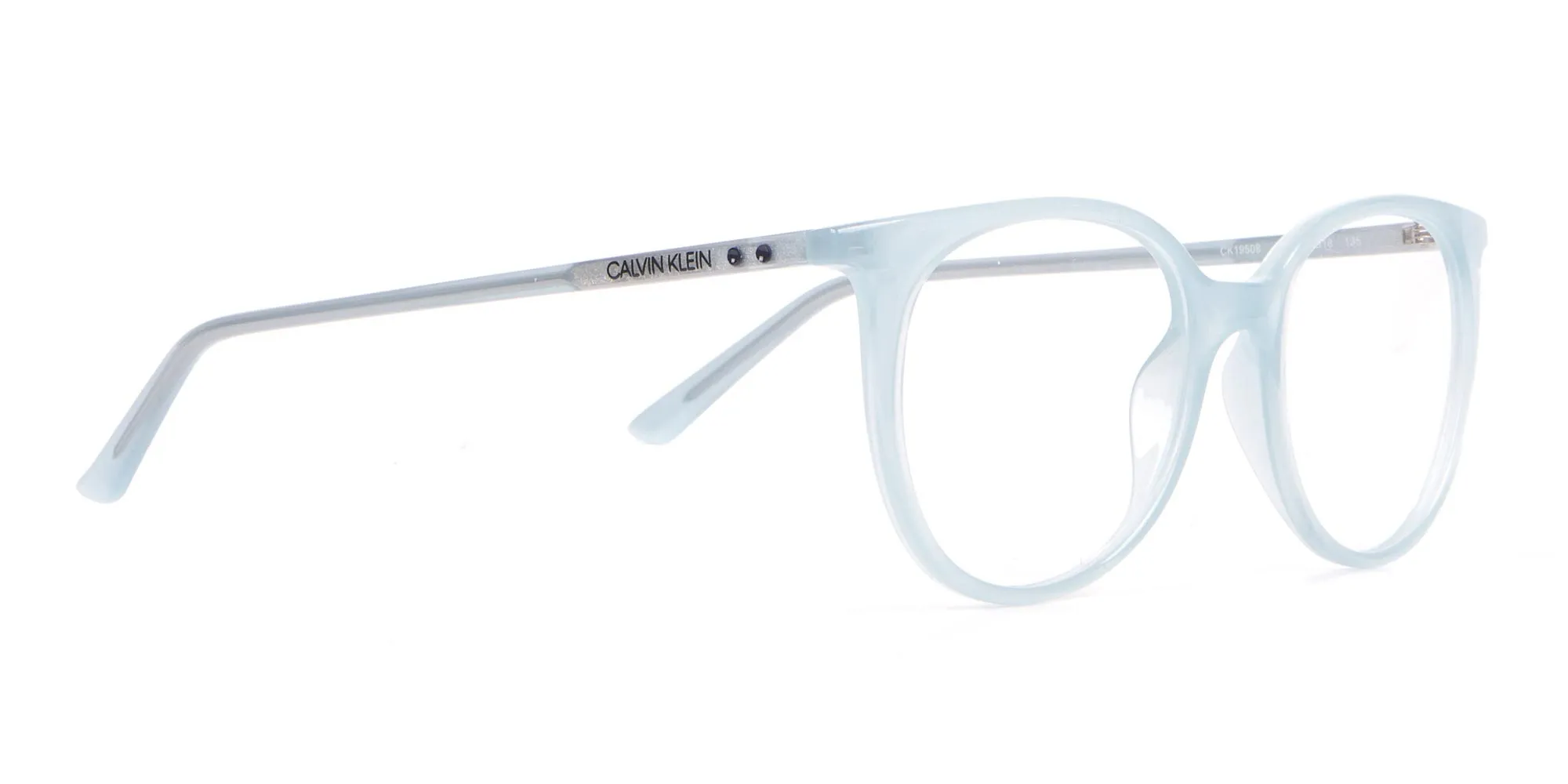 Calvin Klein CK19508 Milky Blue Classic Round Glasses-2