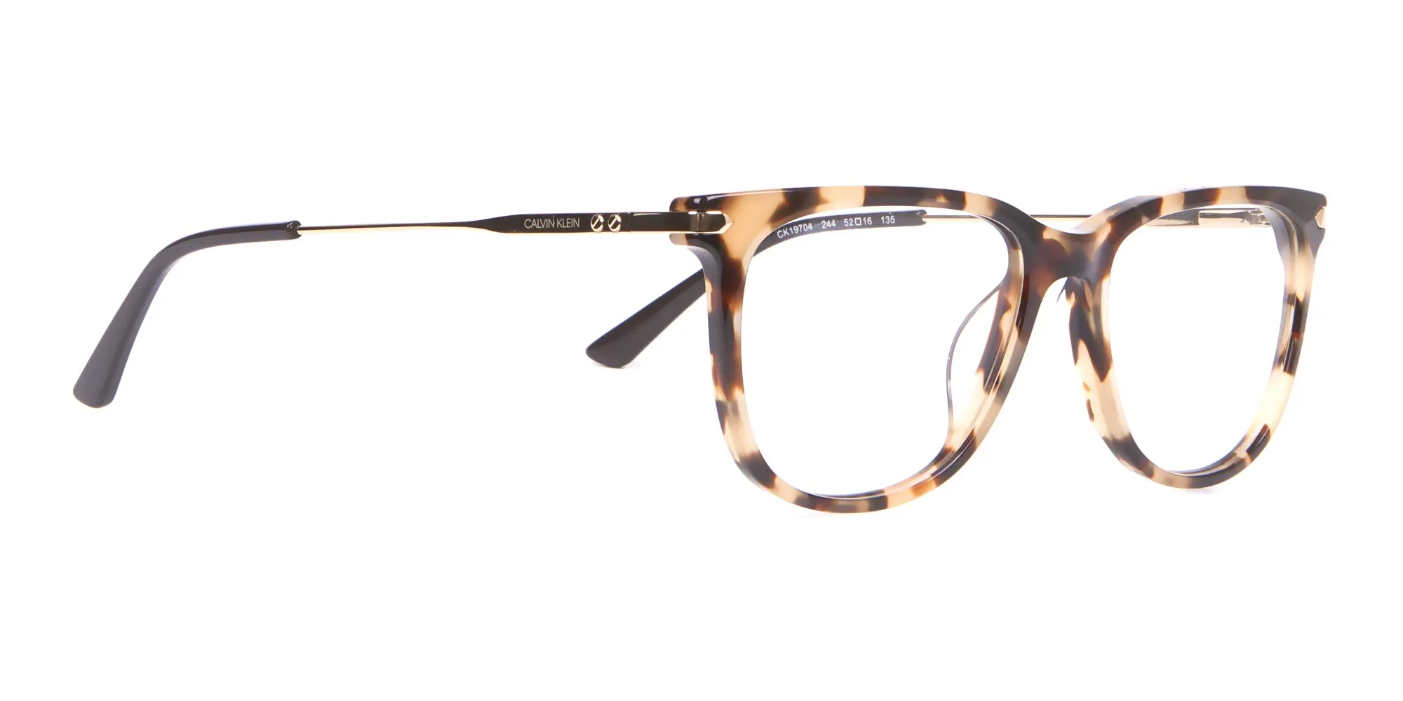 Calvin Klein CK19704 Wayfarer Glasses In Khaki Tortoise-2