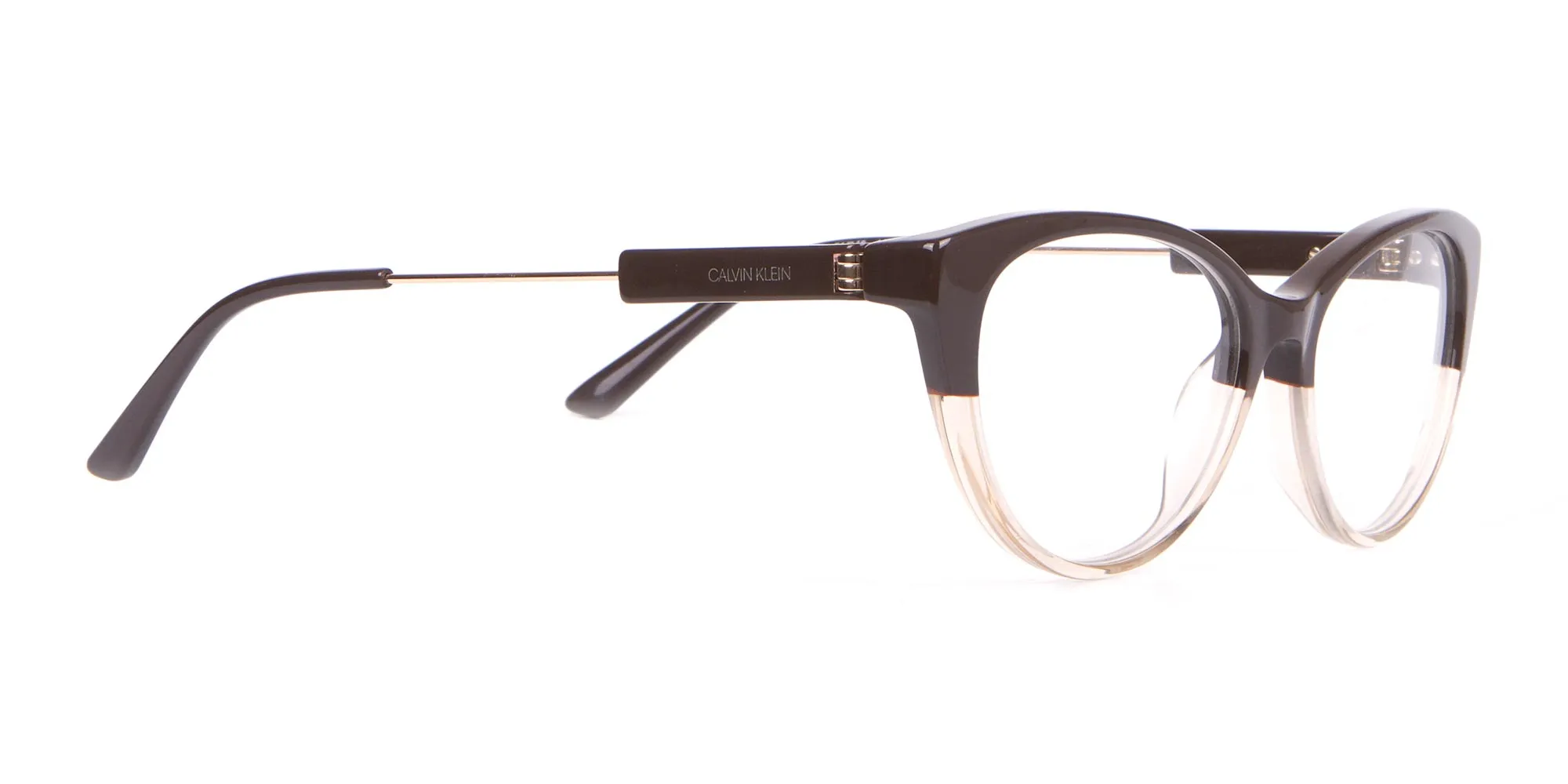 Calvin Klein CK19706 Women Two Tone Cat-Eye Glasses Brown-2